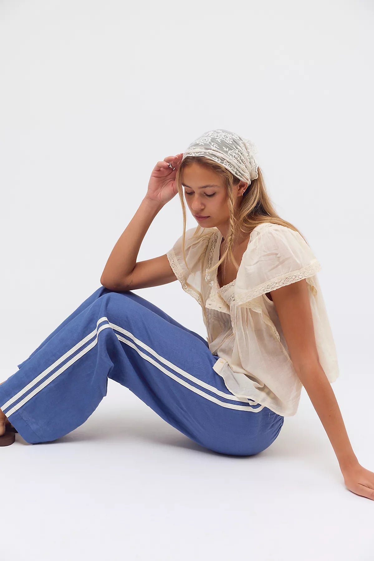 DONNI. The Linen Stripe Crop Pants