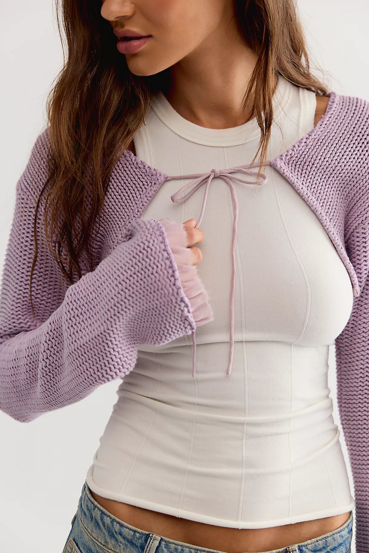 Dafne Knit Cropped Bolero Sweater