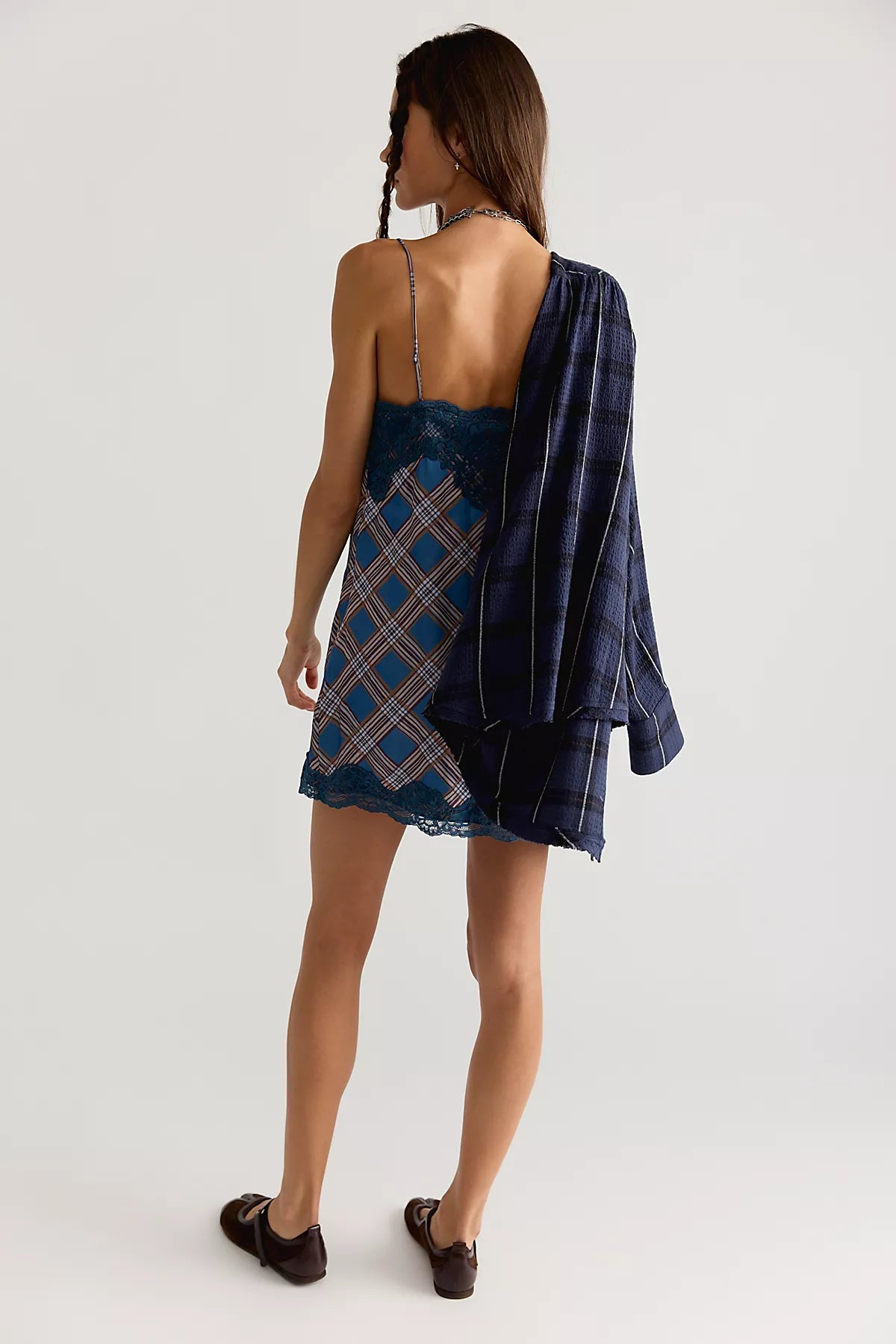 Canal Street Plaid Slip Dress Set