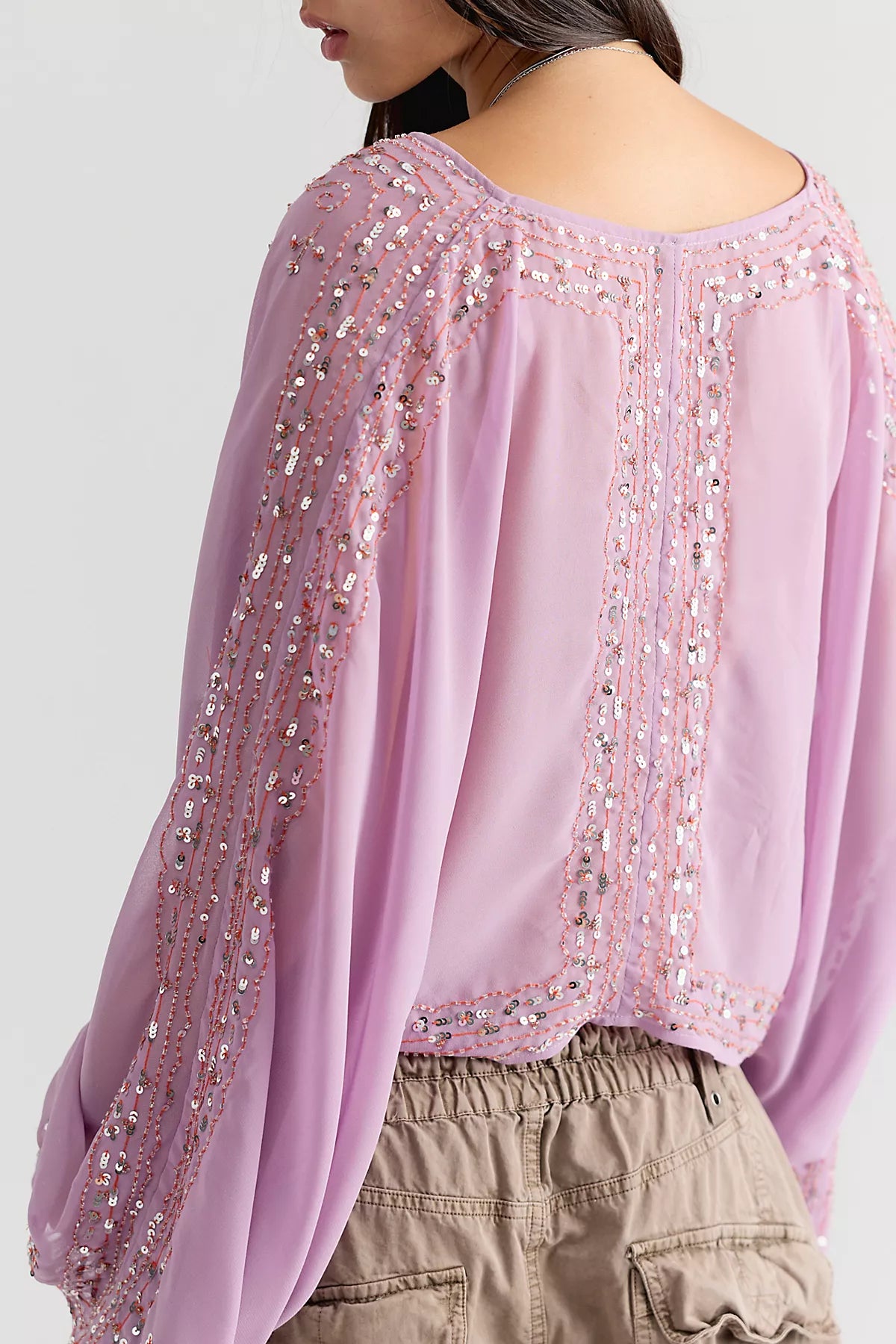 Calla Embellished Cape Top