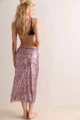 Party Trick Sequin Midi Slip Skirt