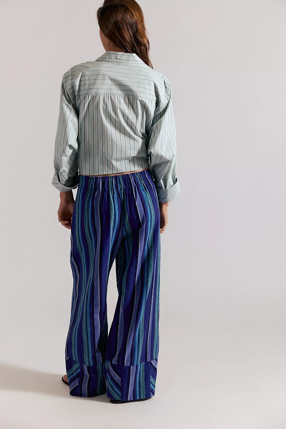 Day's End Linen Striped Pull-On Pants