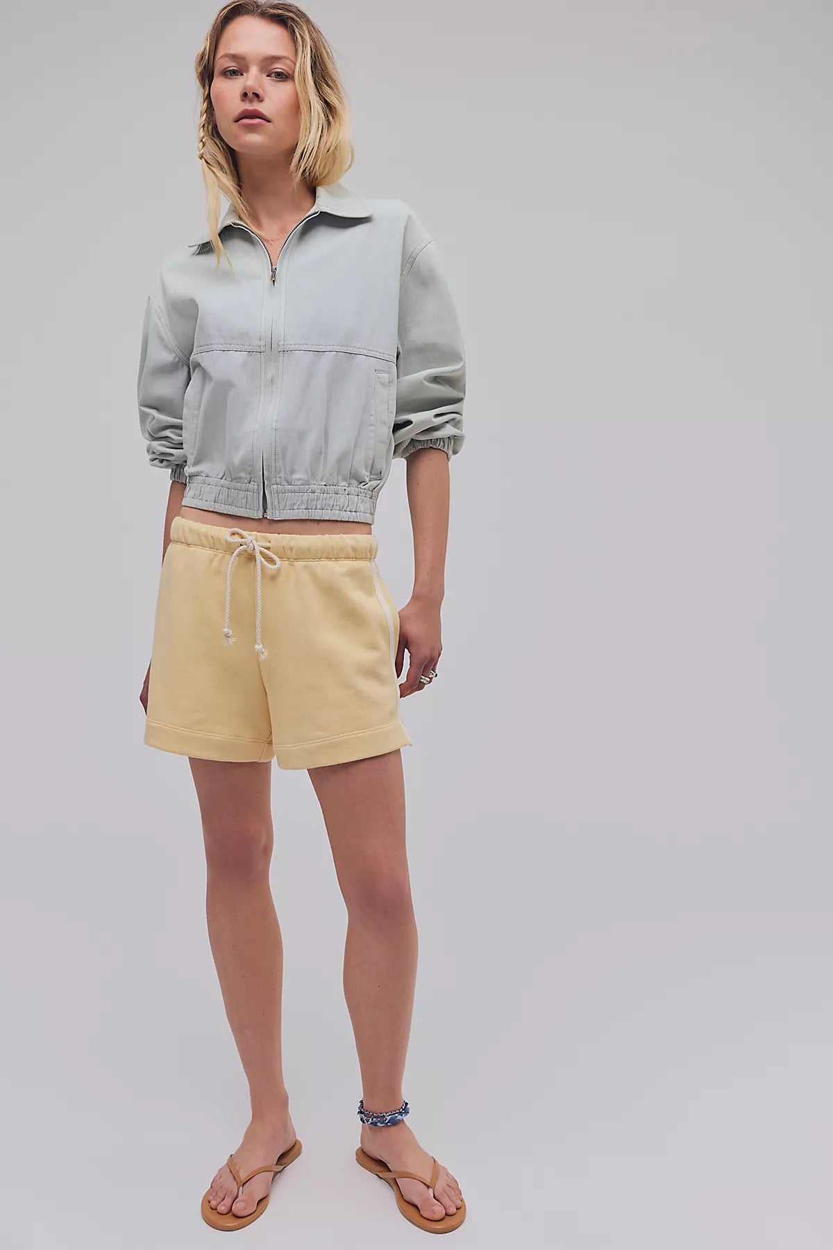 DONNI. The Stripe Eco-Terry Shorts