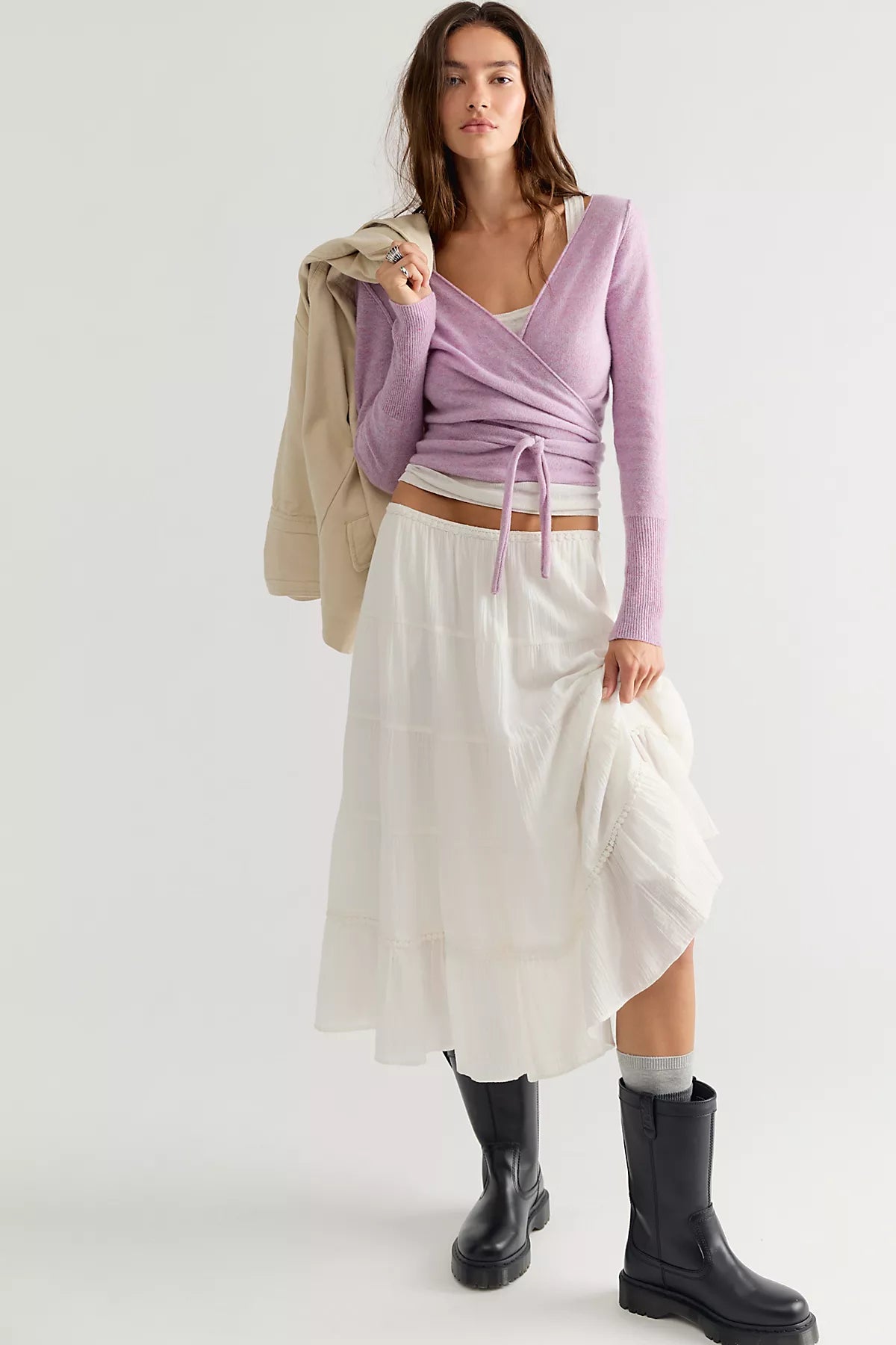 Cashmere Reversible Wrap Sweater