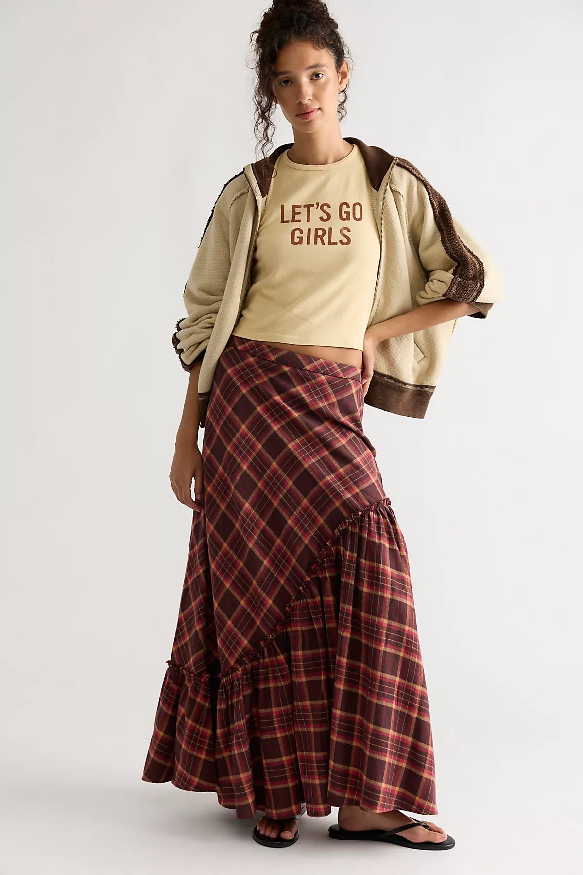 Emberwood Flannel Maxi Skirt