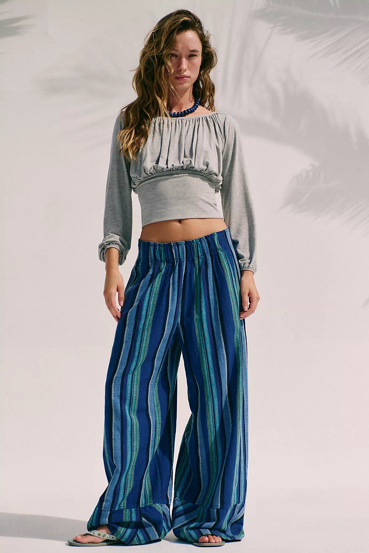 Day's End Linen Striped Pull-On Pants