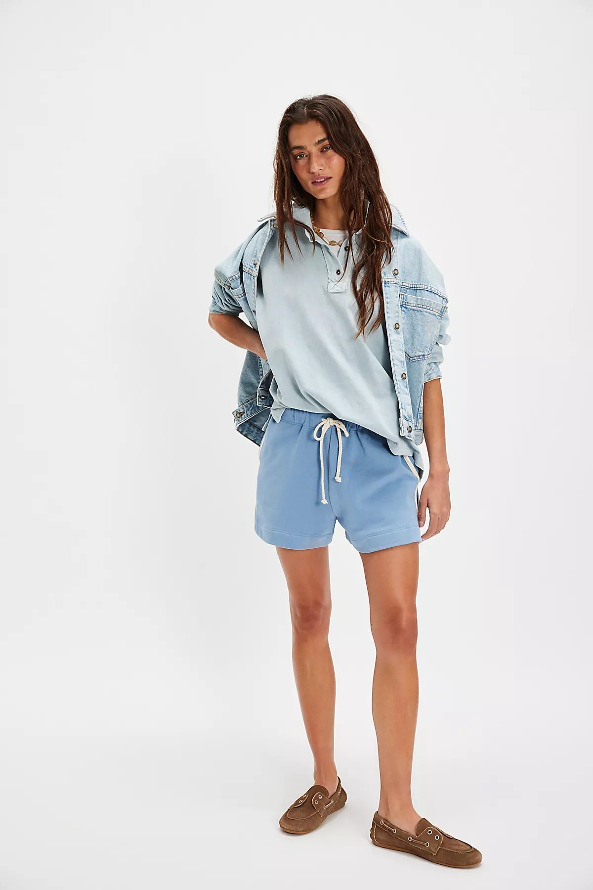 DONNI. The Stripe Eco-Terry Shorts