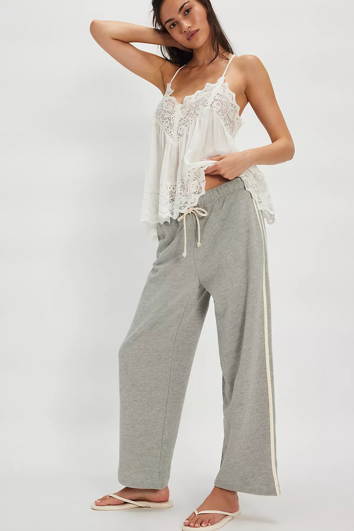 DONNI. The Eco-Terry Stripe Crop Pants