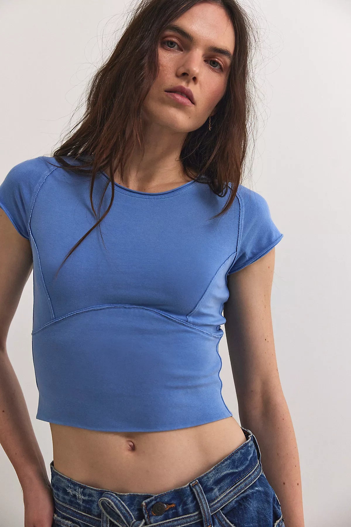 We The Free Protagonist Cropped Cap Sleeve Tee