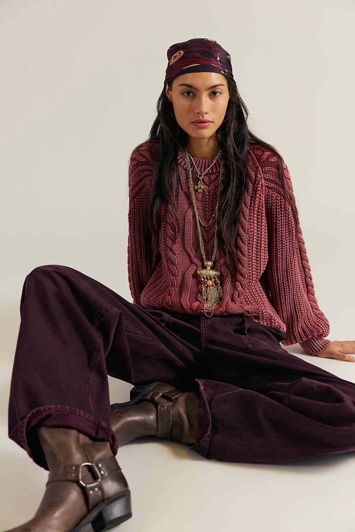 Frankie Cable Knit Cotton Sweater