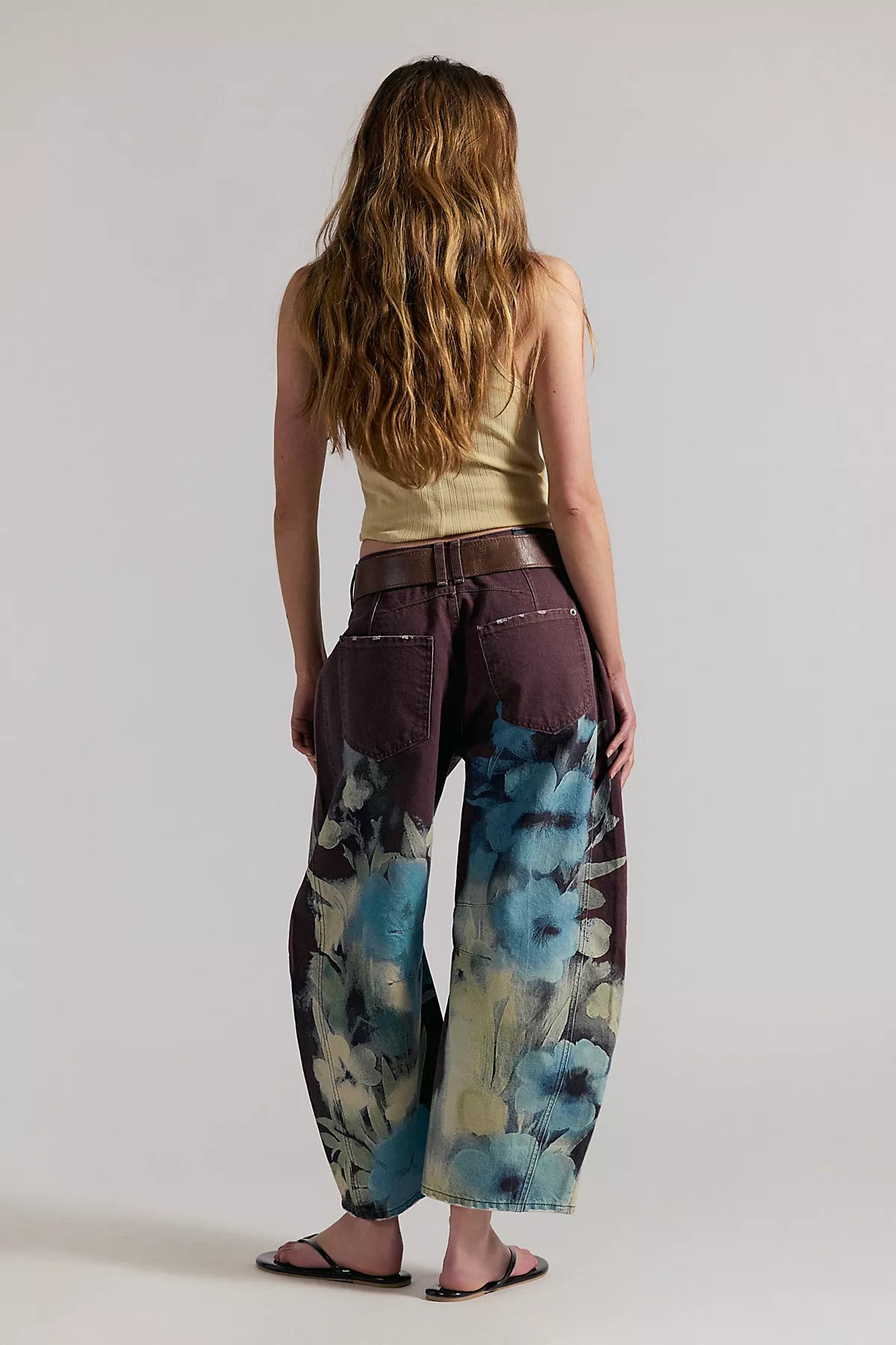 We The Free Good Luck Printed Barrel Jeans