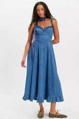 Another Season Denim Midi Dress