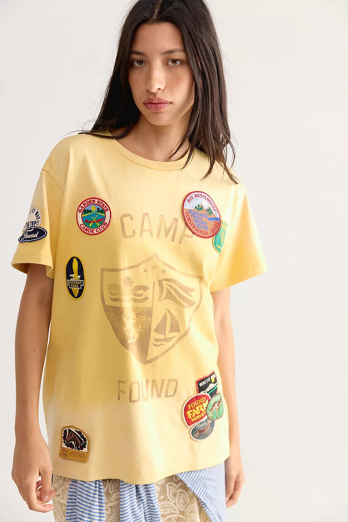 Found Embroidered Patches Camp Tee