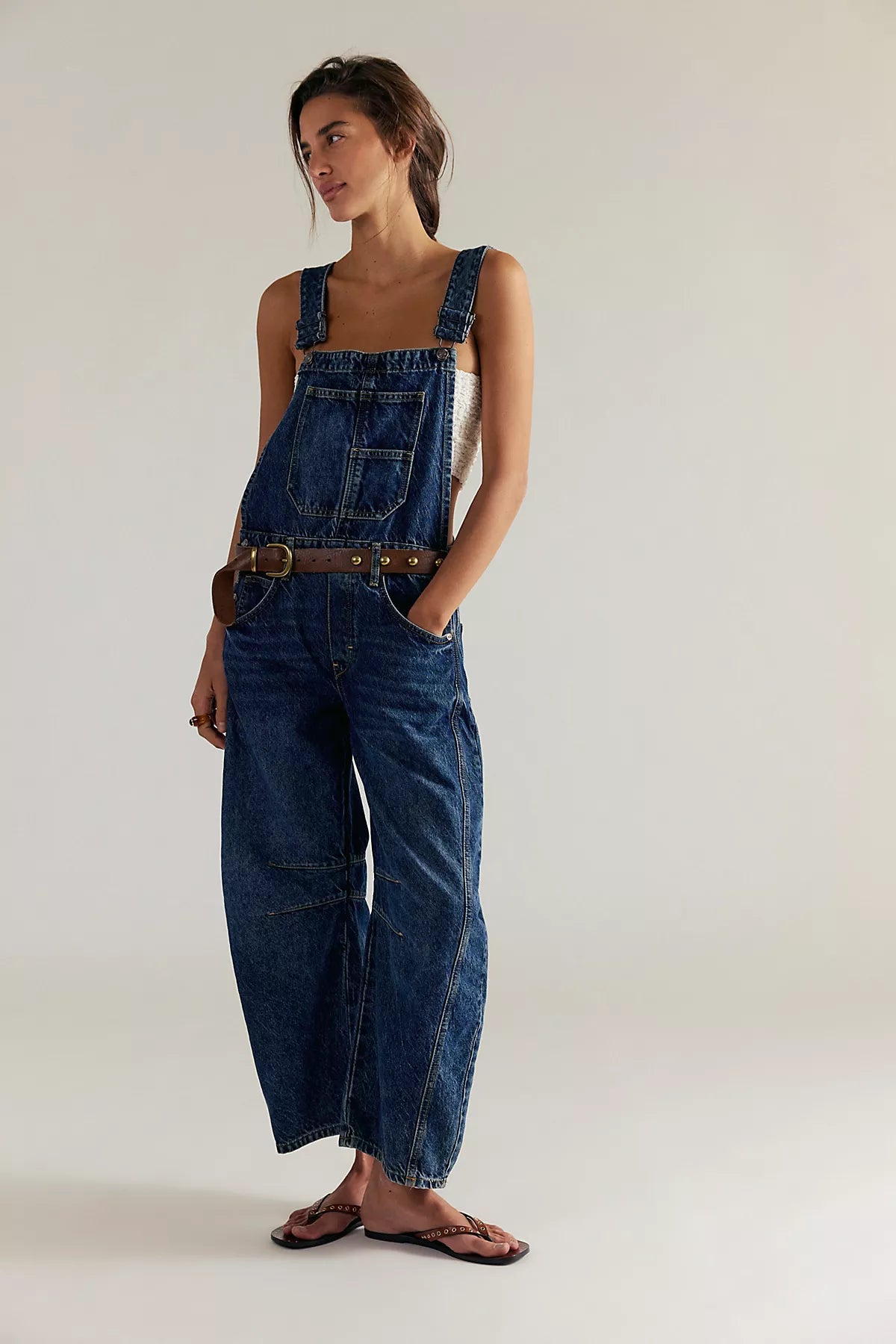 We The Free Good Luck Barrel Overalls