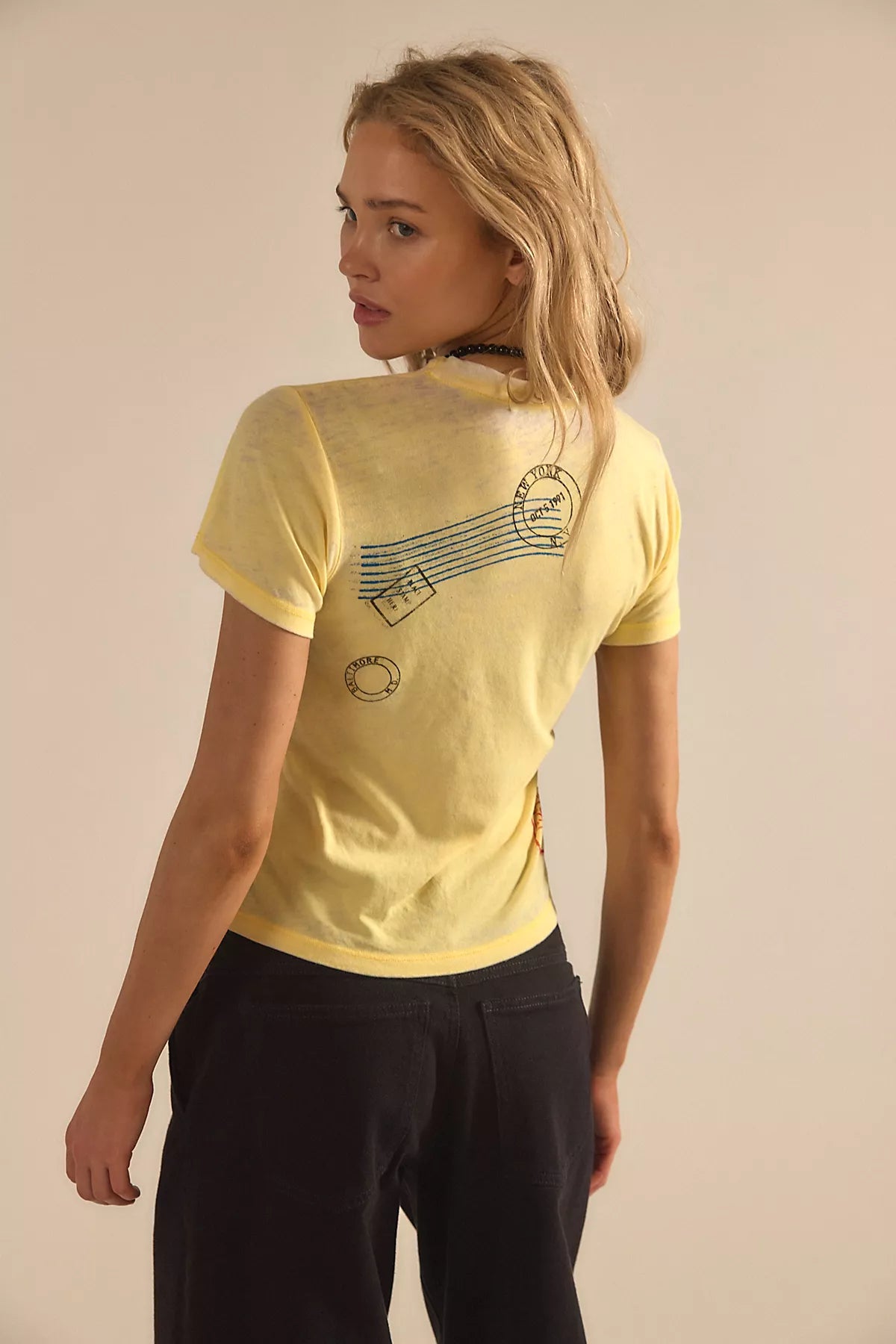 Daydreamer Postcards Burnout Vintage Baby Tee