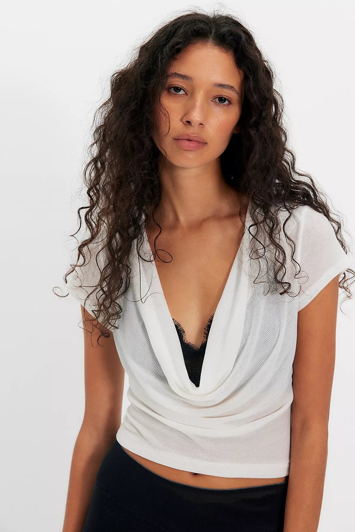 Air Sign Cowl-Neck Tee