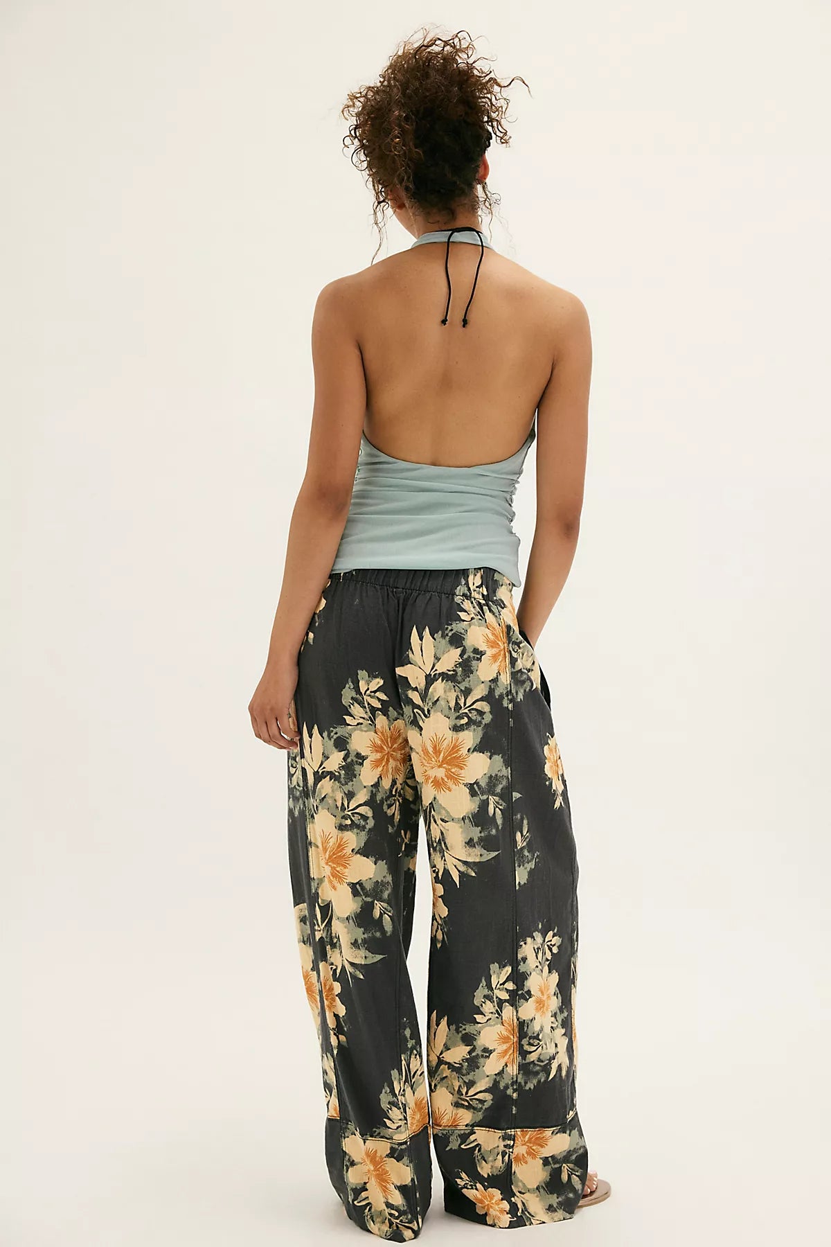 Day's End Linen Printed Pull-On Pants