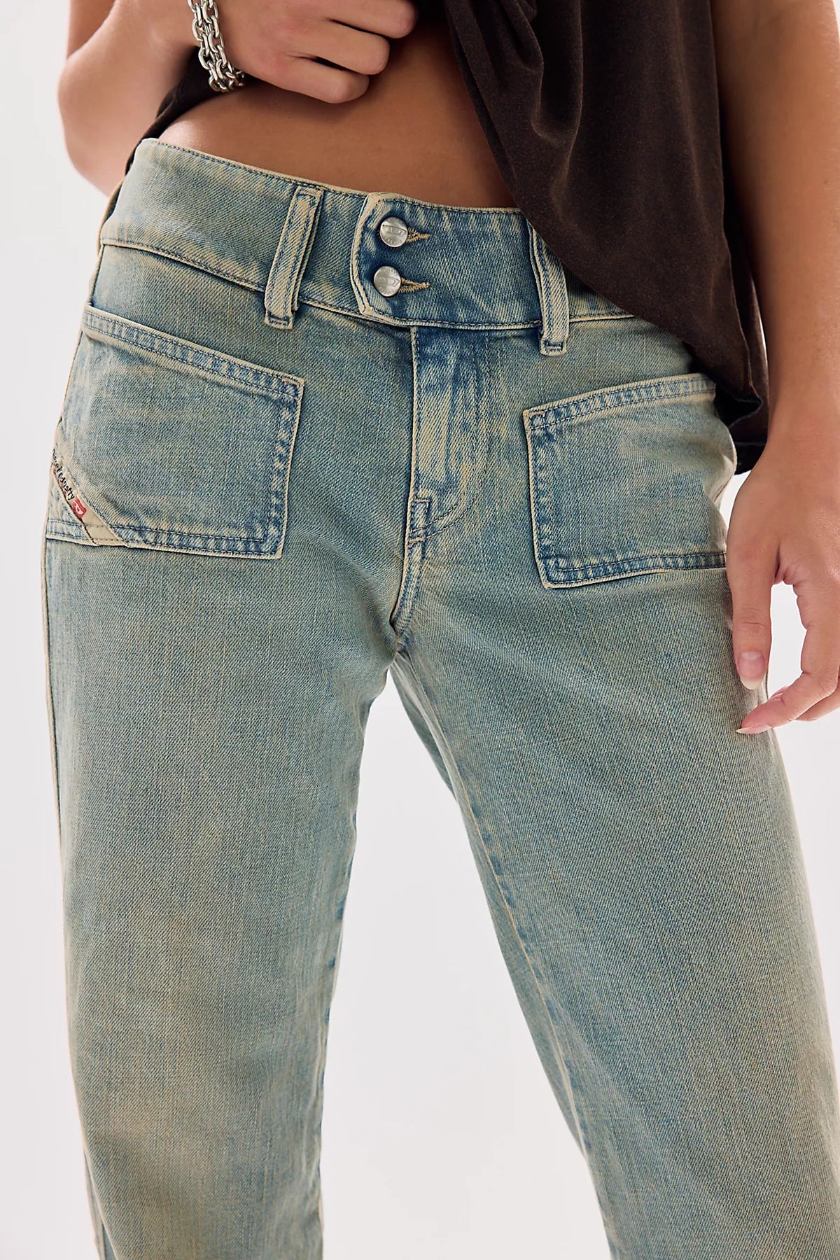 Diesel D-Hush Low-Rise Flare Jeans