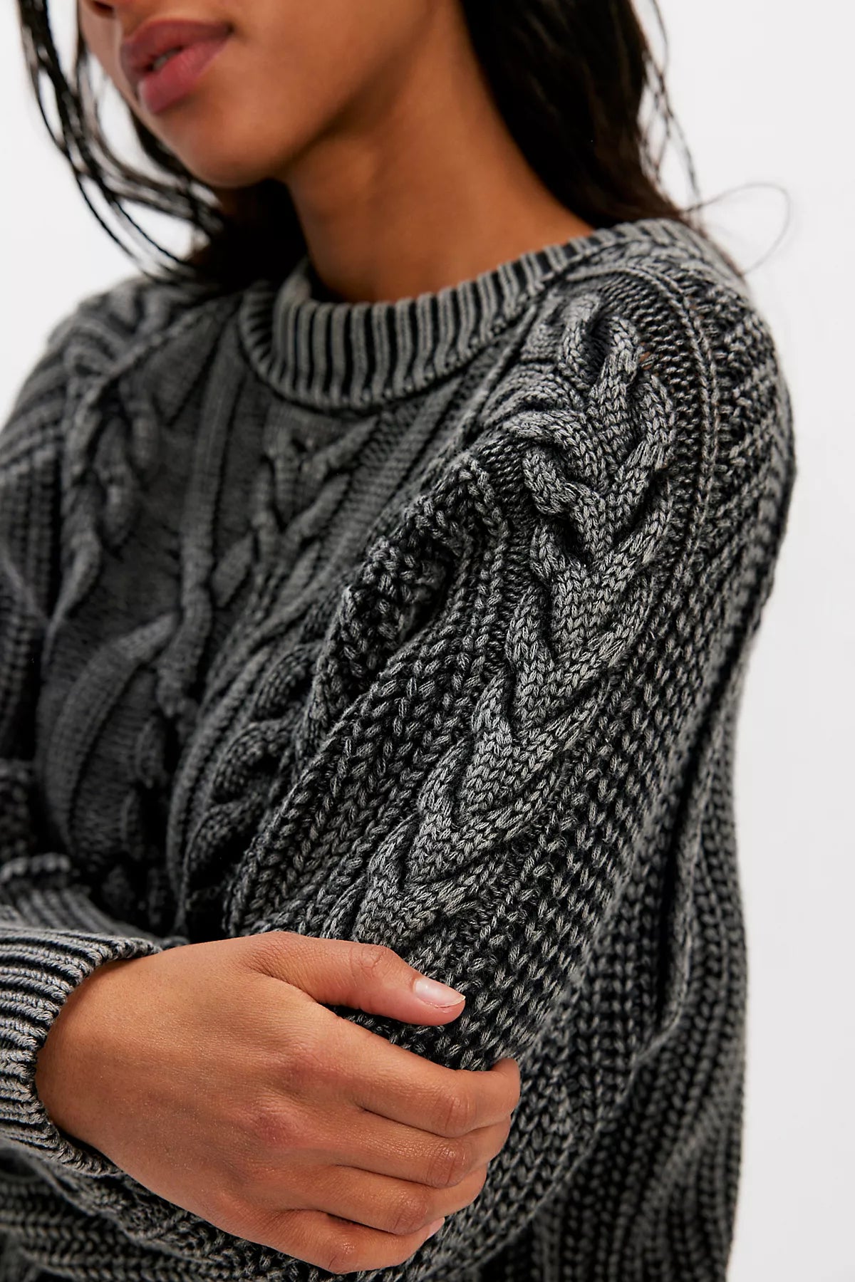 Frankie Cable Knit Cotton Sweater