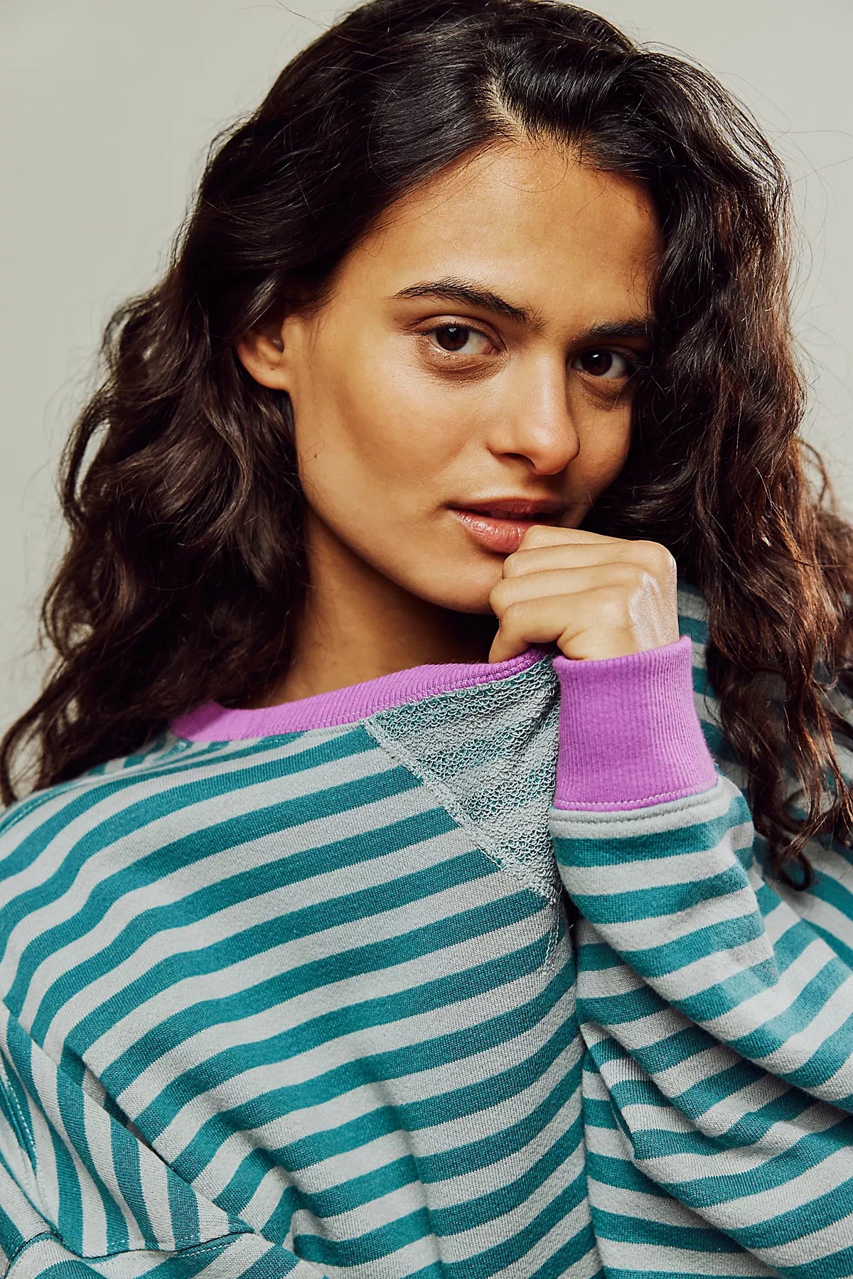 We The Free Classic Striped Oversized Crewneck