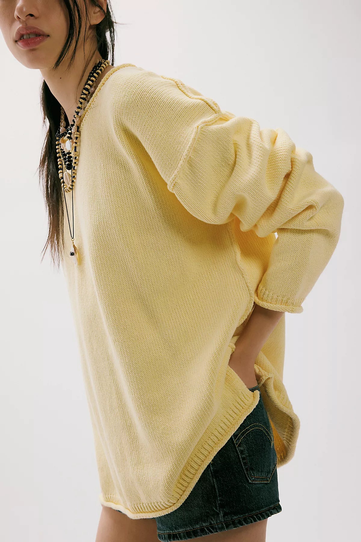 We The Free Ella Roll-Neck Cotton Knit Sweater