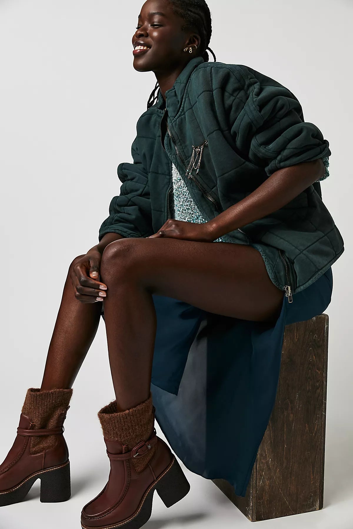 Dolman Quilted Knit Jacket