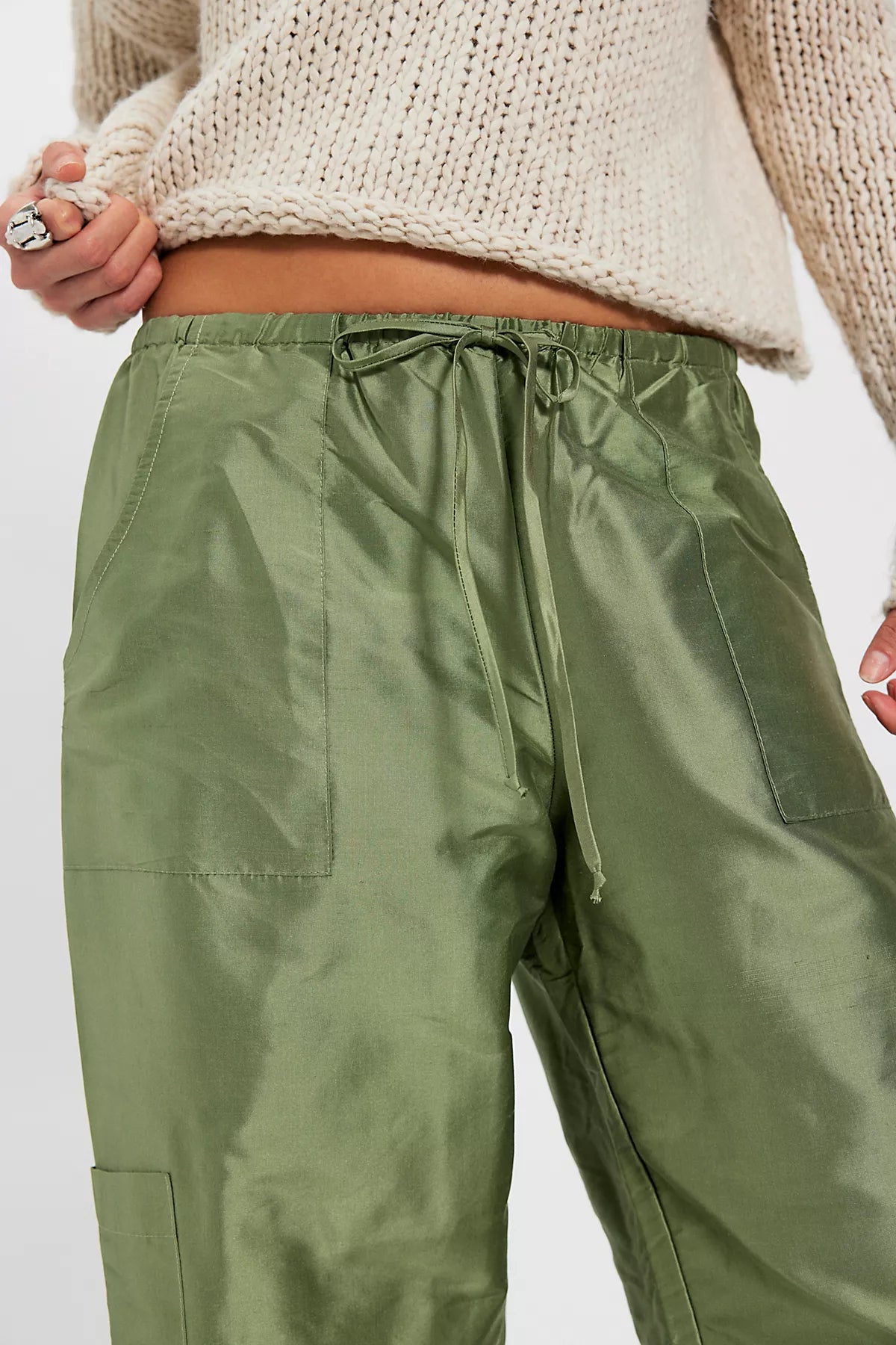 DONNI. The Taffeta Drawstring Cargo Pants