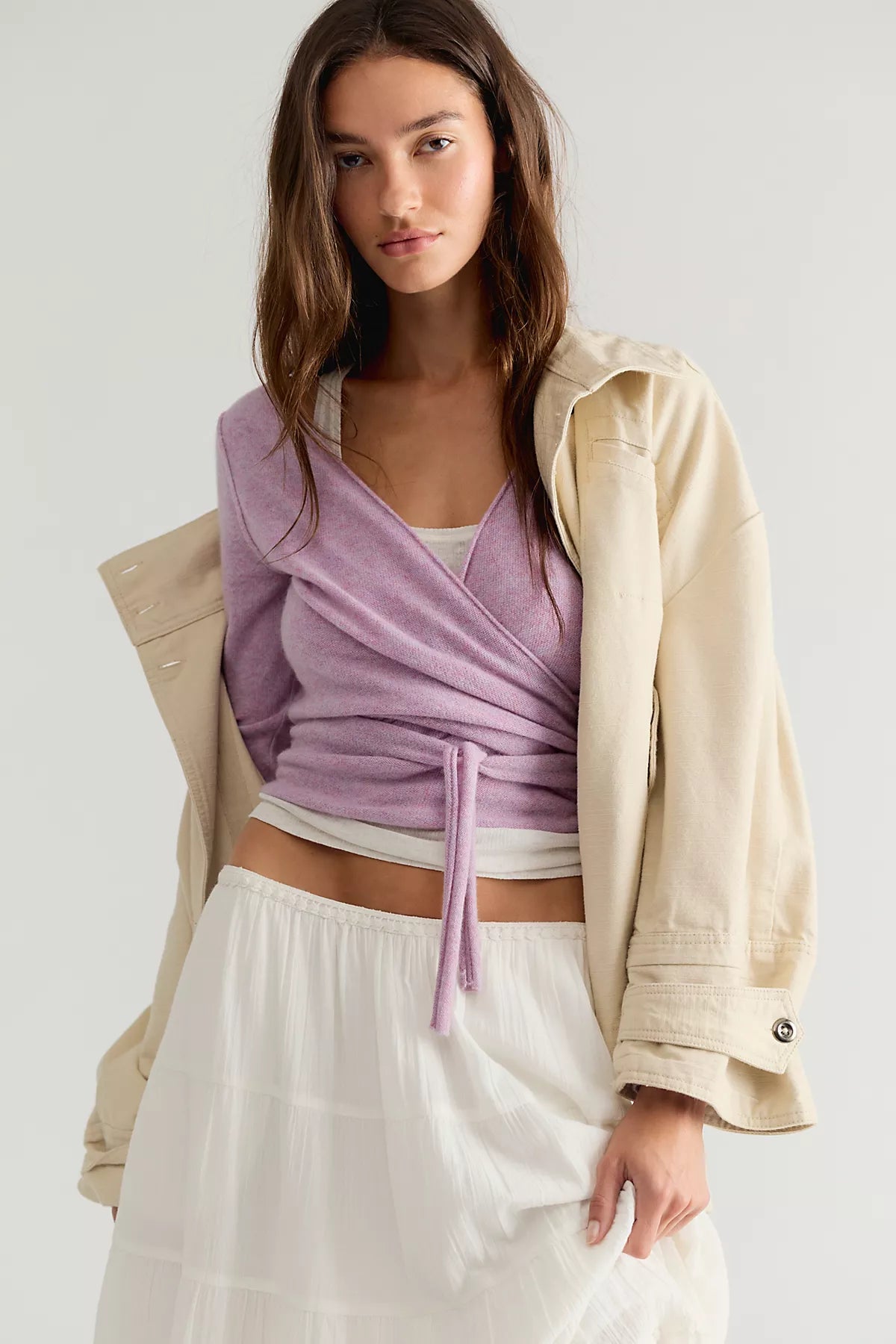 Cashmere Reversible Wrap Sweater