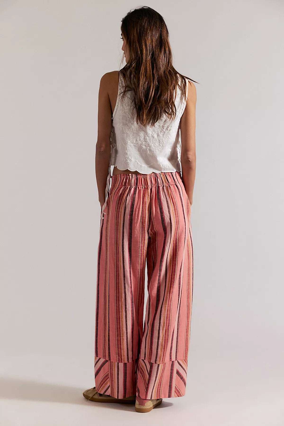 Day's End Linen Striped Pull-On Pants