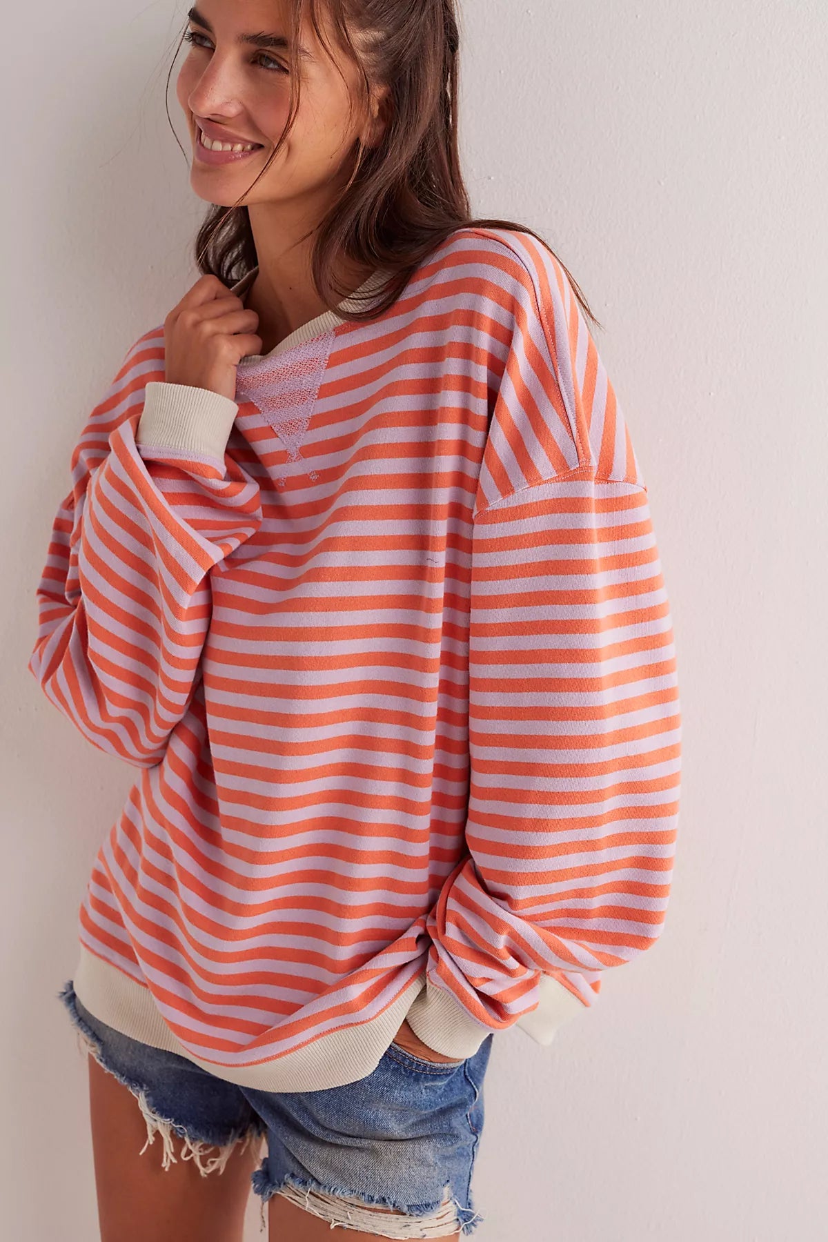 We The Free Classic Striped Oversized Crewneck