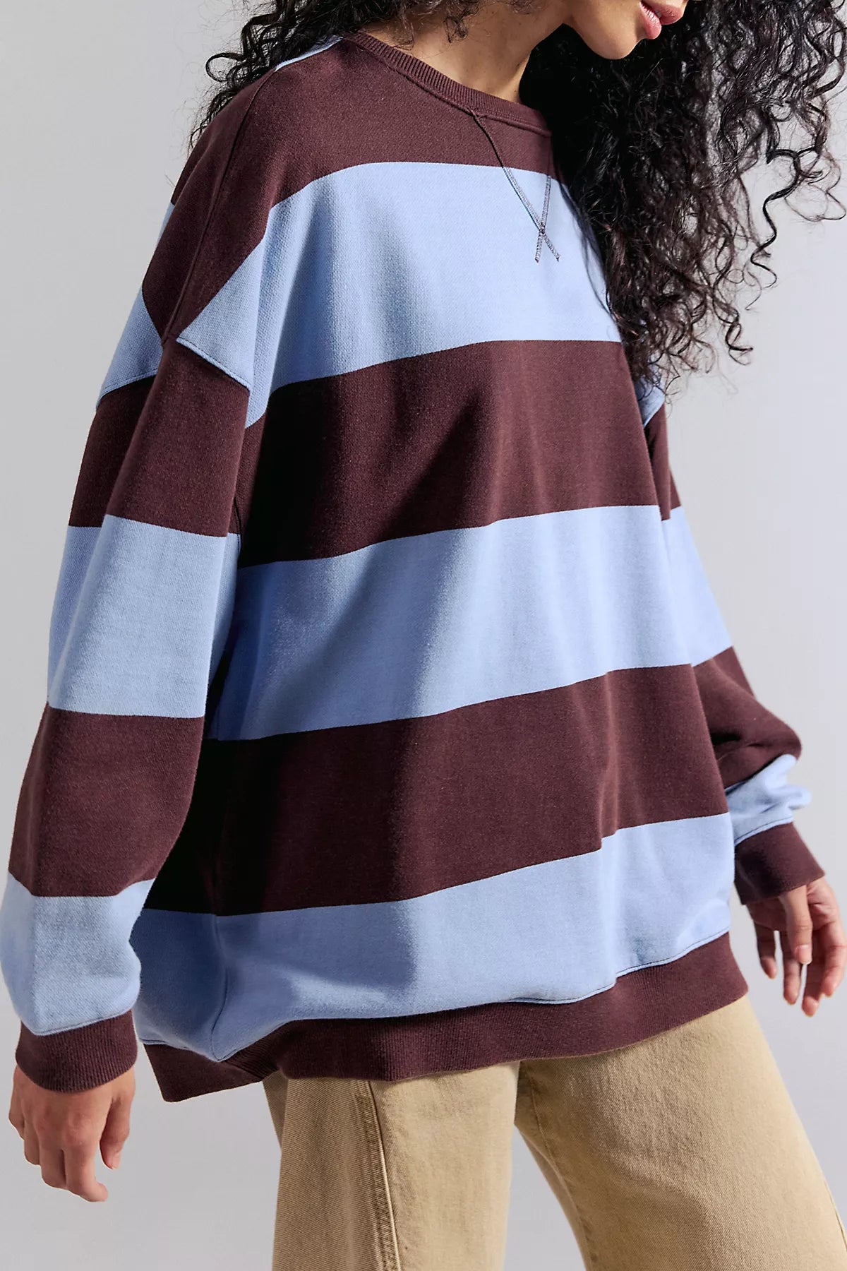 We The Free Classic Striped Oversized Crewneck