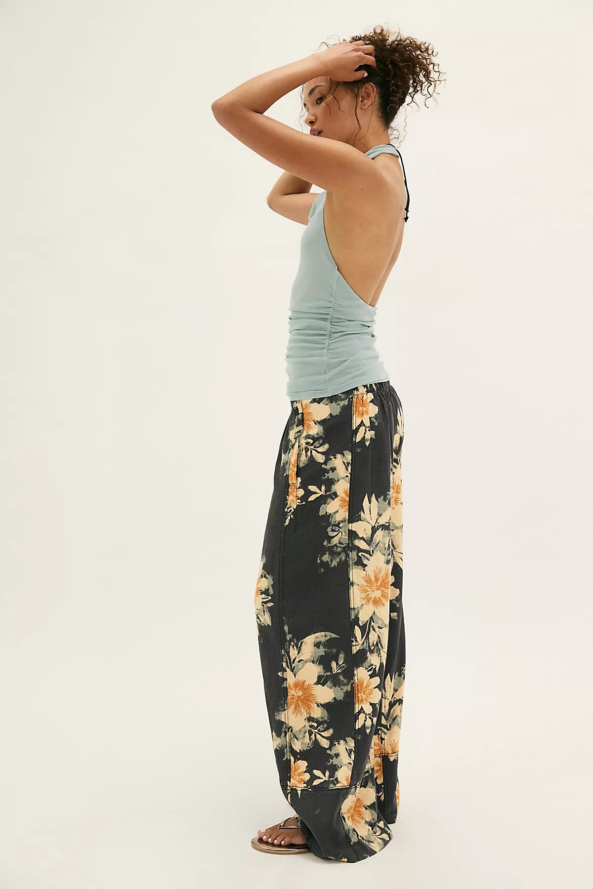 Day's End Linen Printed Pull-On Pants