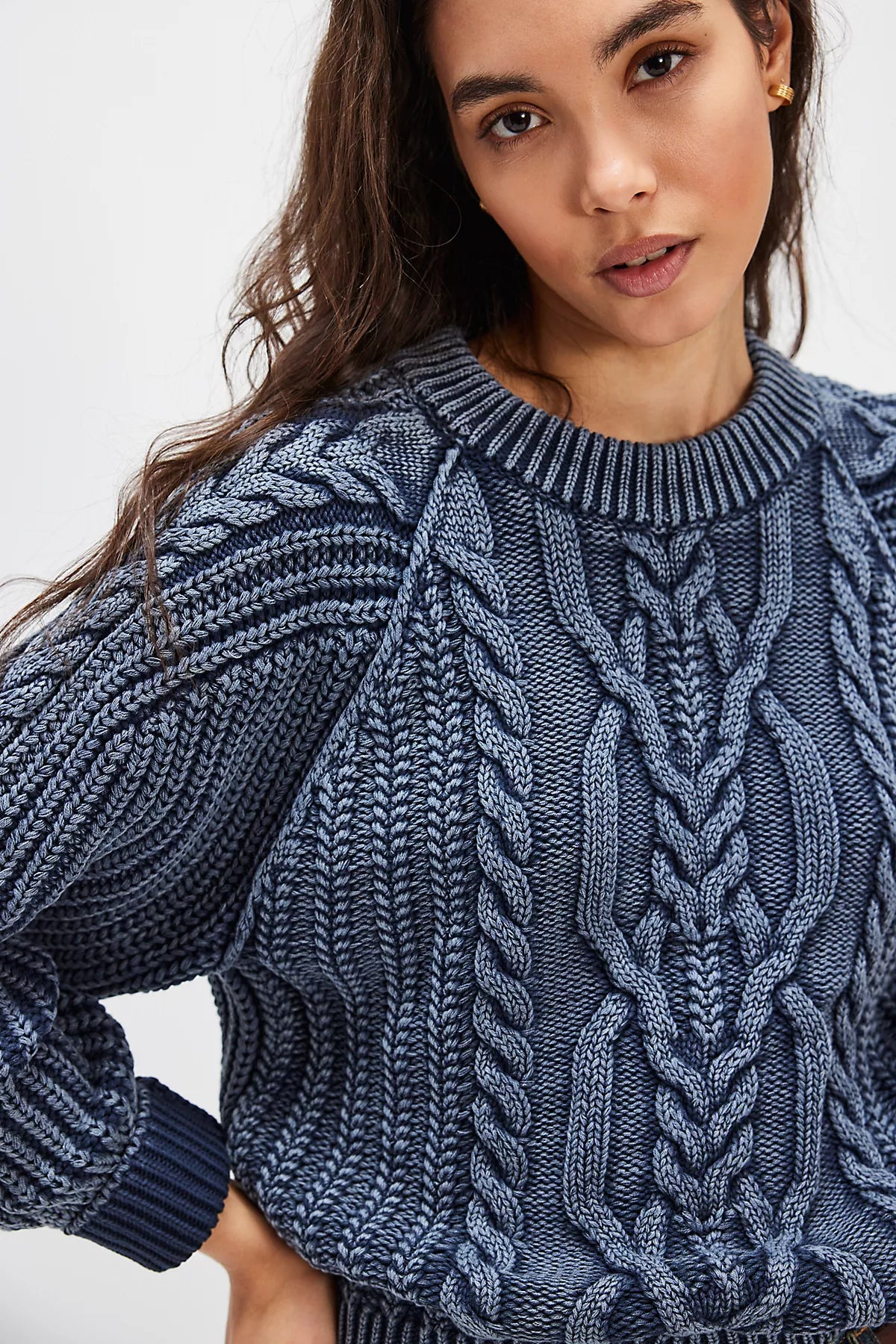 Frankie Cable Knit Cotton Sweater
