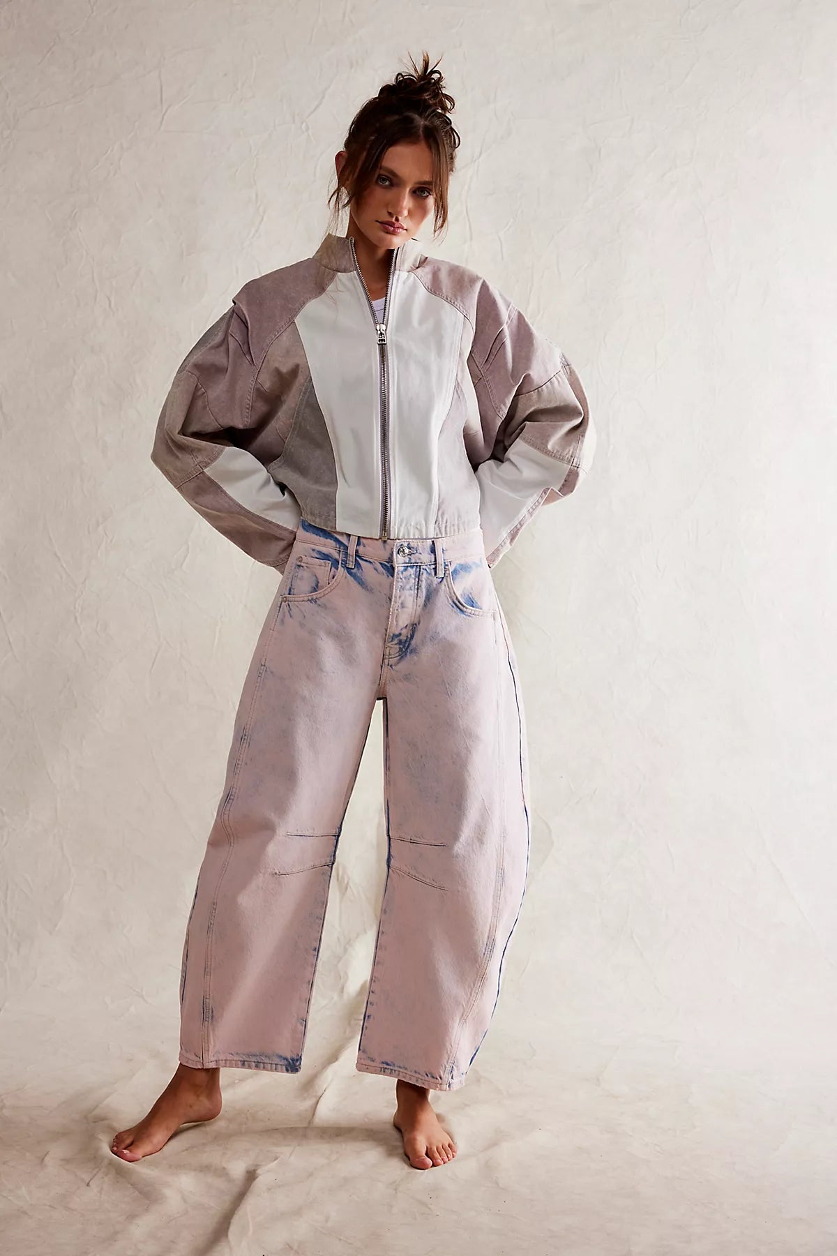 We The Free Good Luck Mid-Rise Barrel Jeans