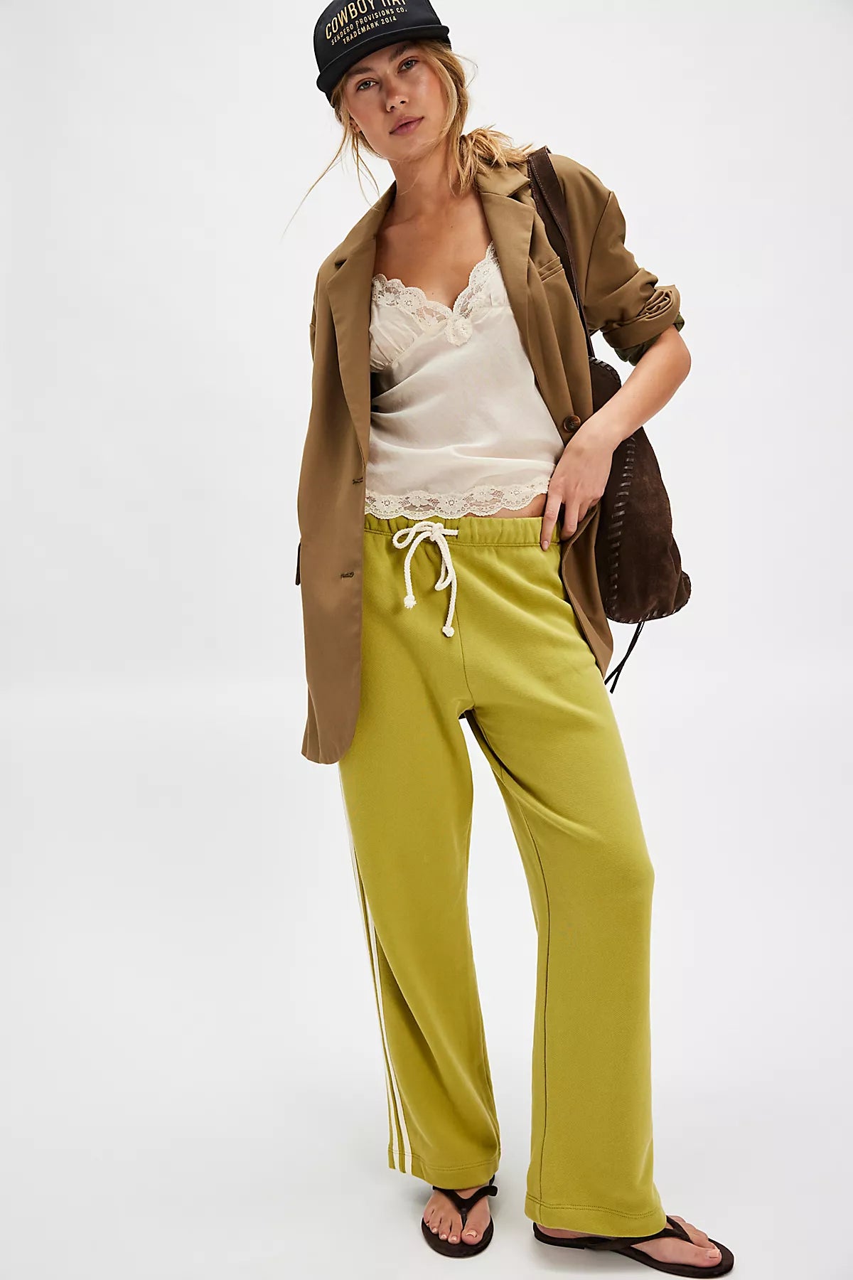 DONNI. The Eco-Terry Stripe Crop Pants