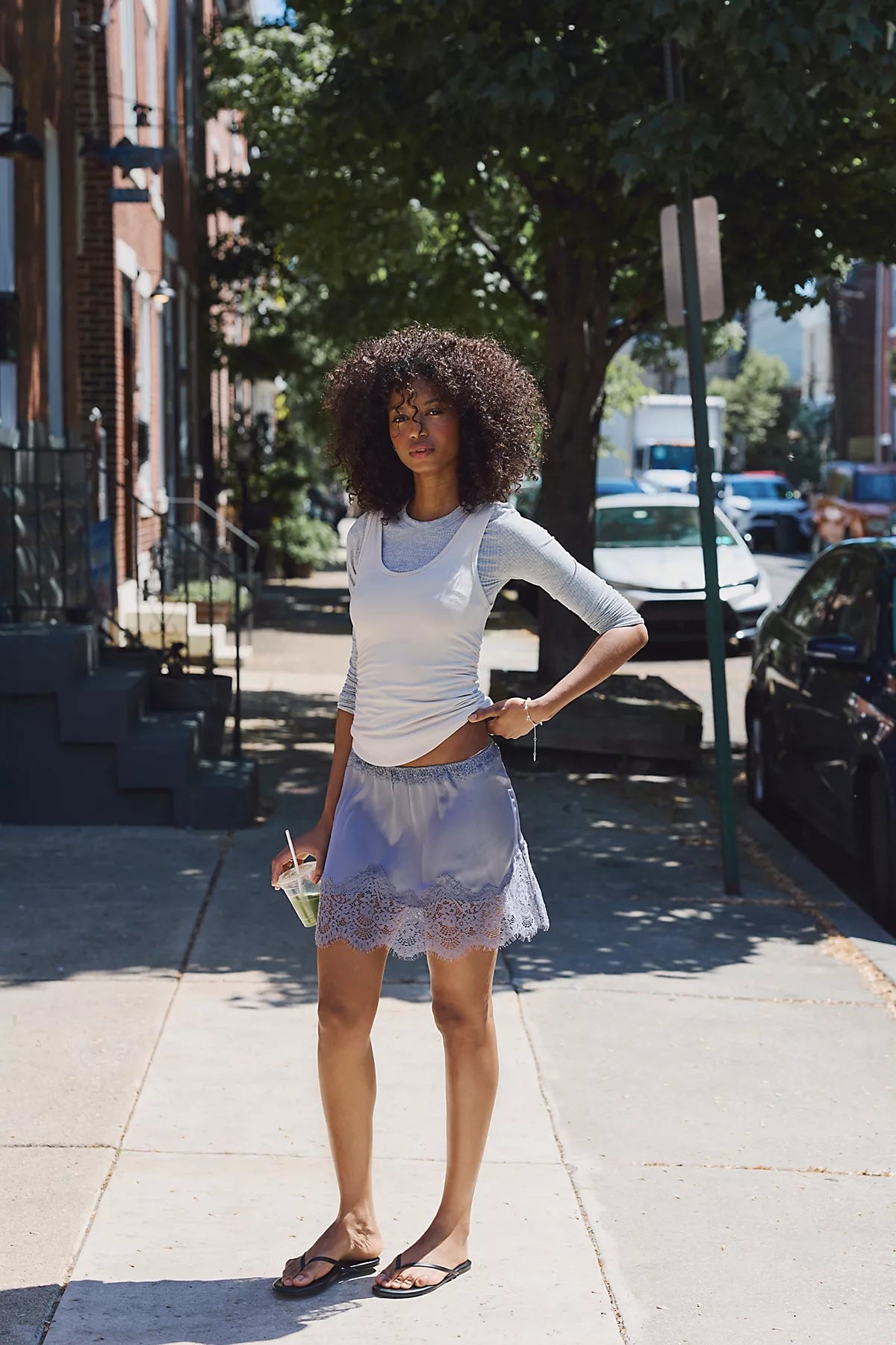 Meet Me In The Middle Mini Slip Skirt