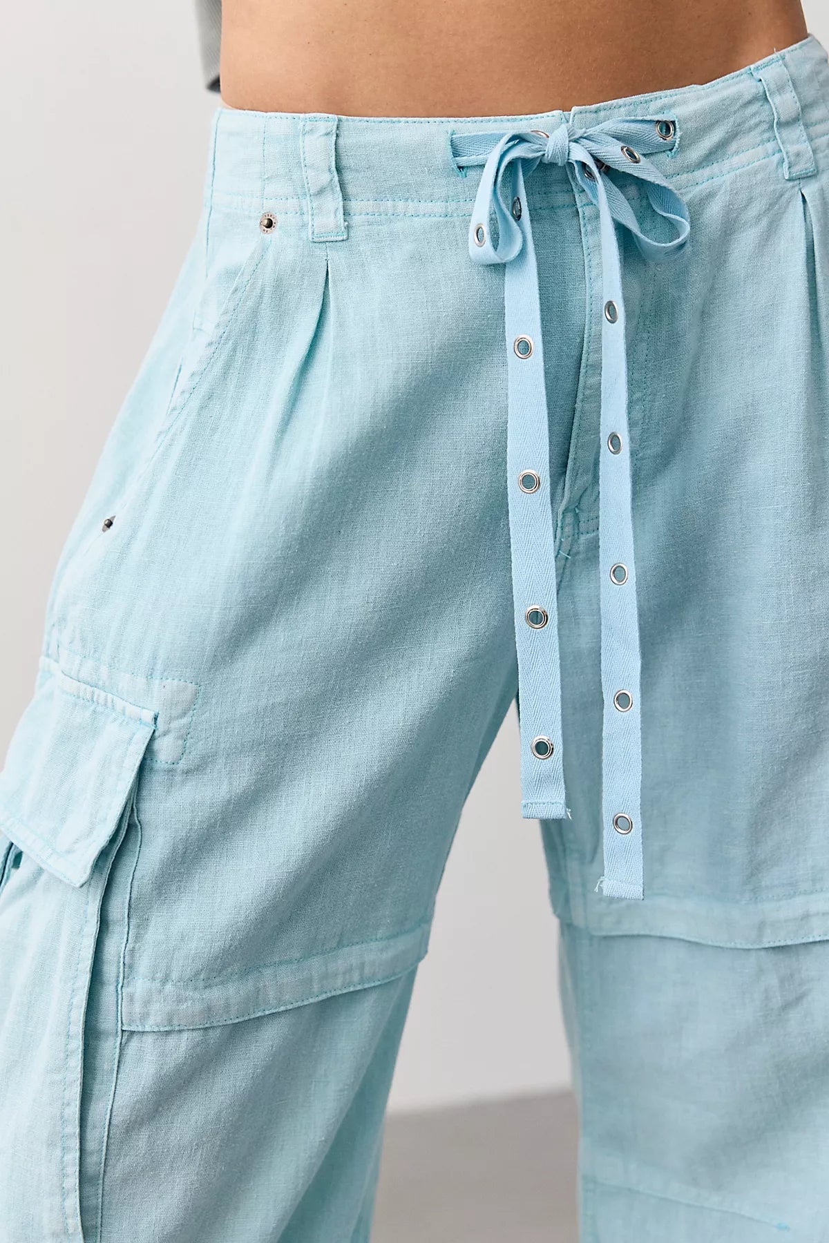 We The Free Reef Curved Linen Cargo Pants