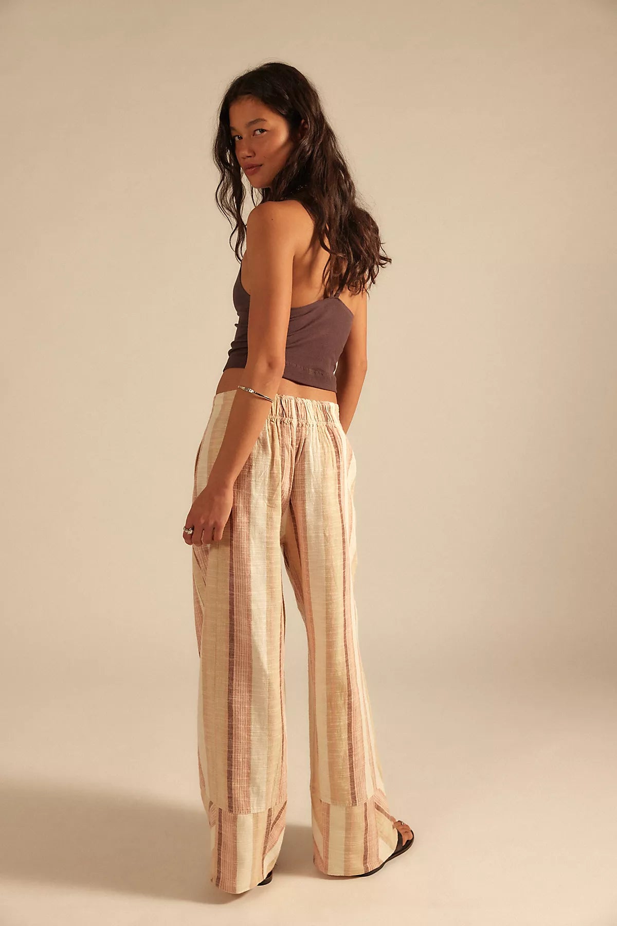 Day's End Linen Striped Pull-On Pants