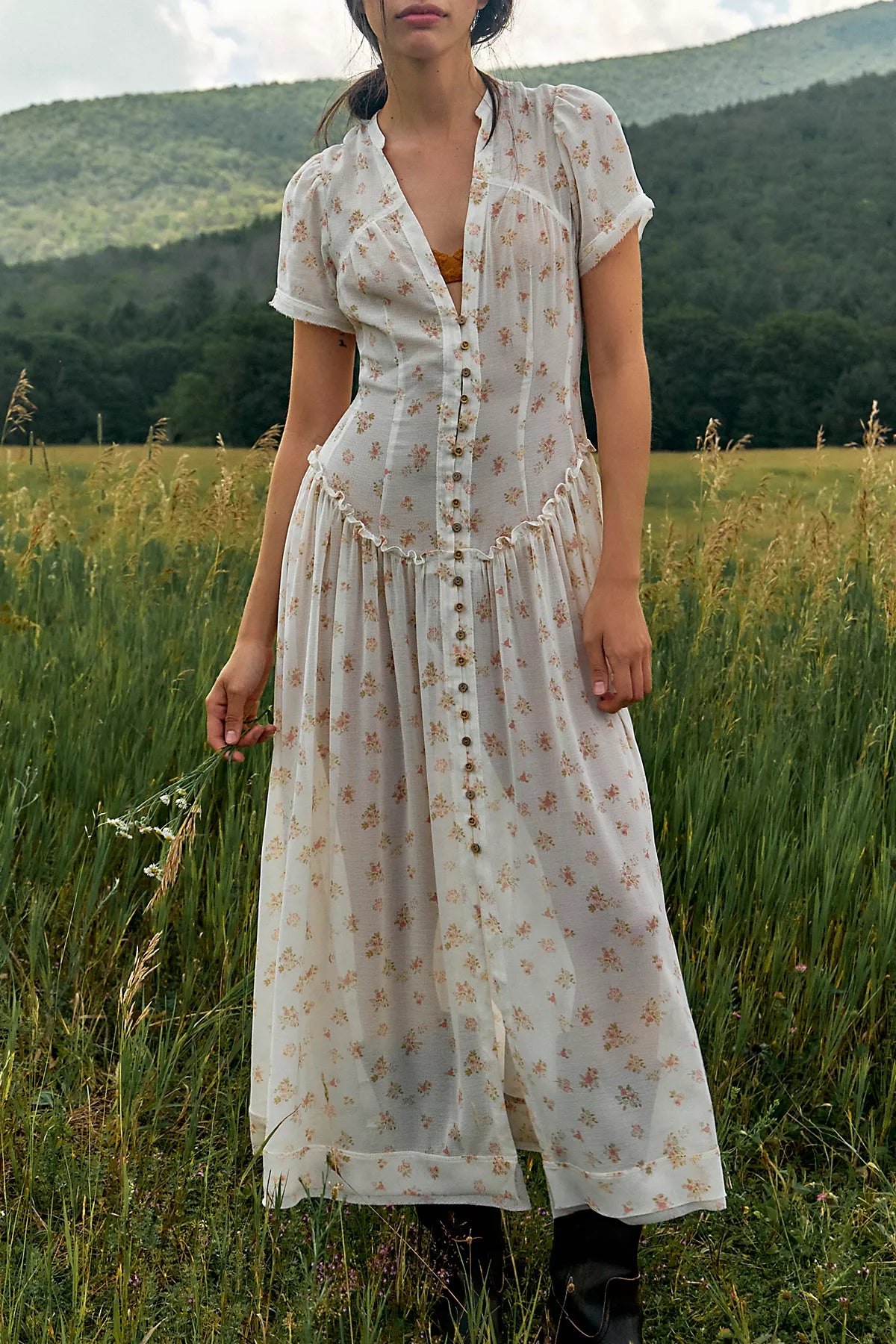 Falling Petals Maxi Dress
