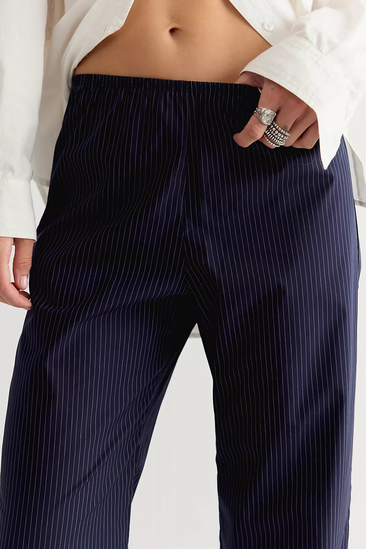DONNI. Pop Pinstripe Simple Pants