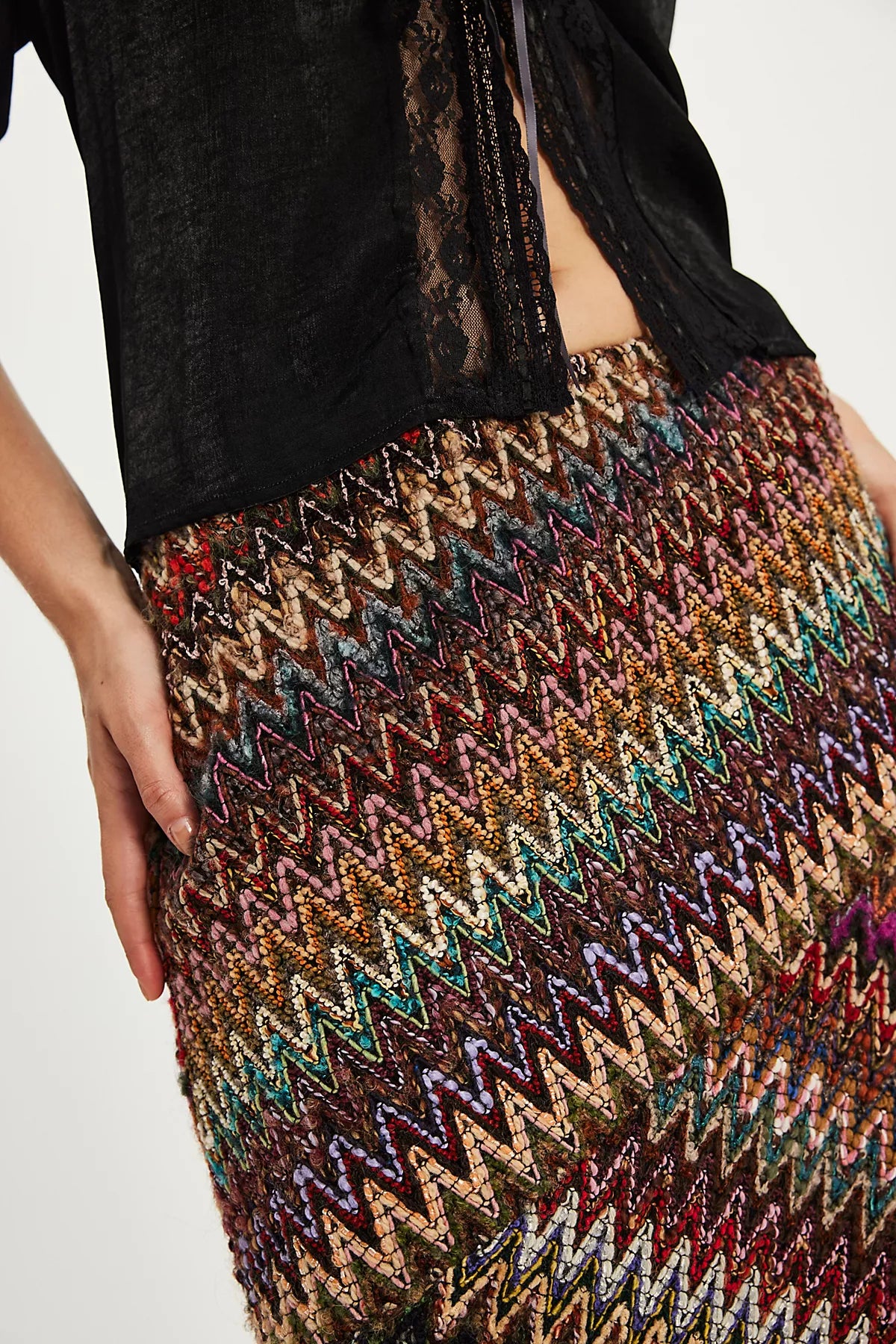 Anna Sui Asymmetrical Knit Skirt