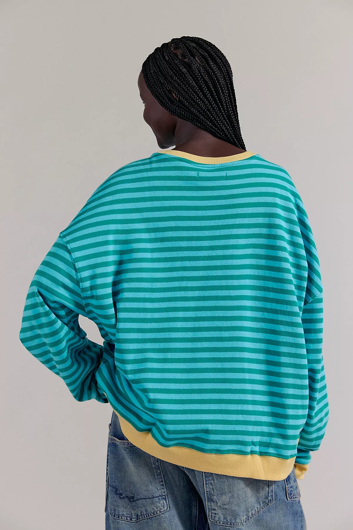 We The Free Classic Striped Oversized Crewneck
