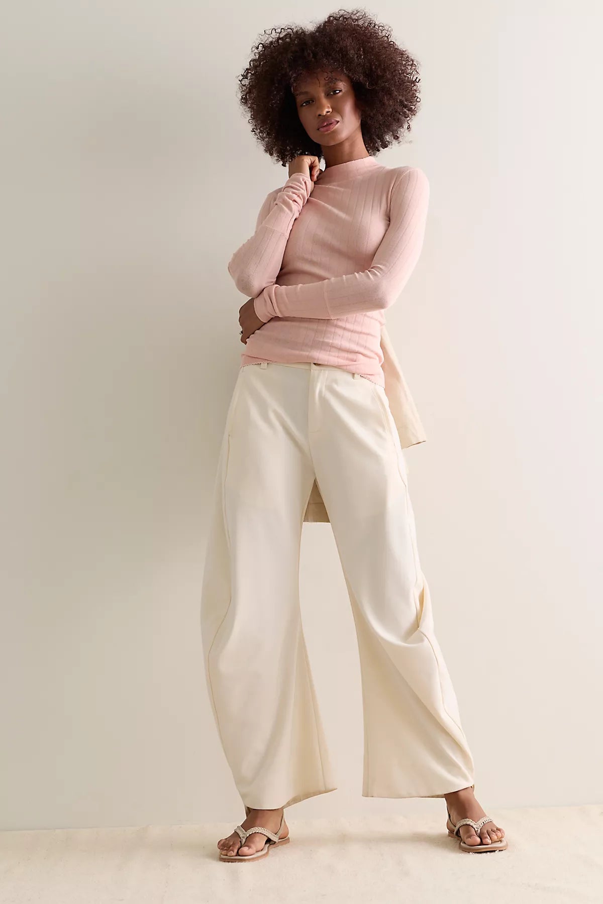 End Game Pointelle Mock Neck Long Sleeve