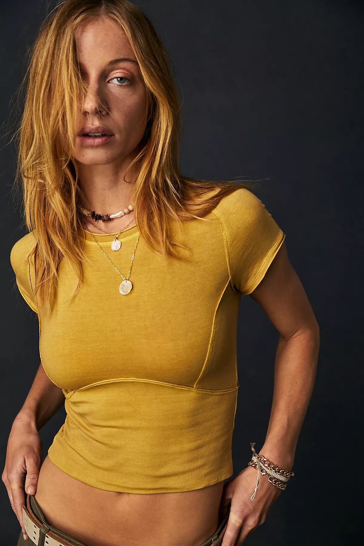 We The Free Protagonist Cropped Cap Sleeve Tee