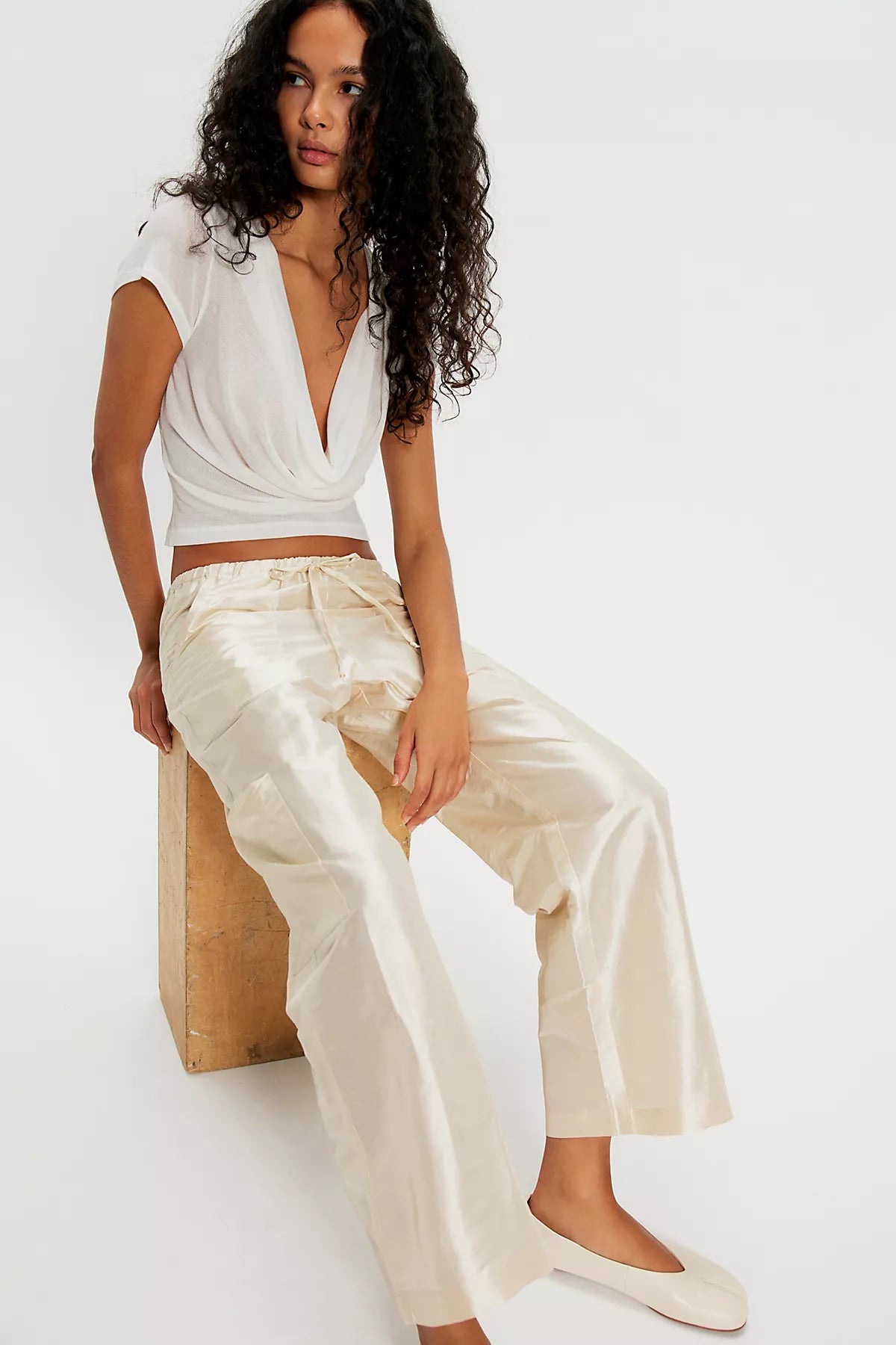 DONNI. The Taffeta Drawstring Cargo Pants