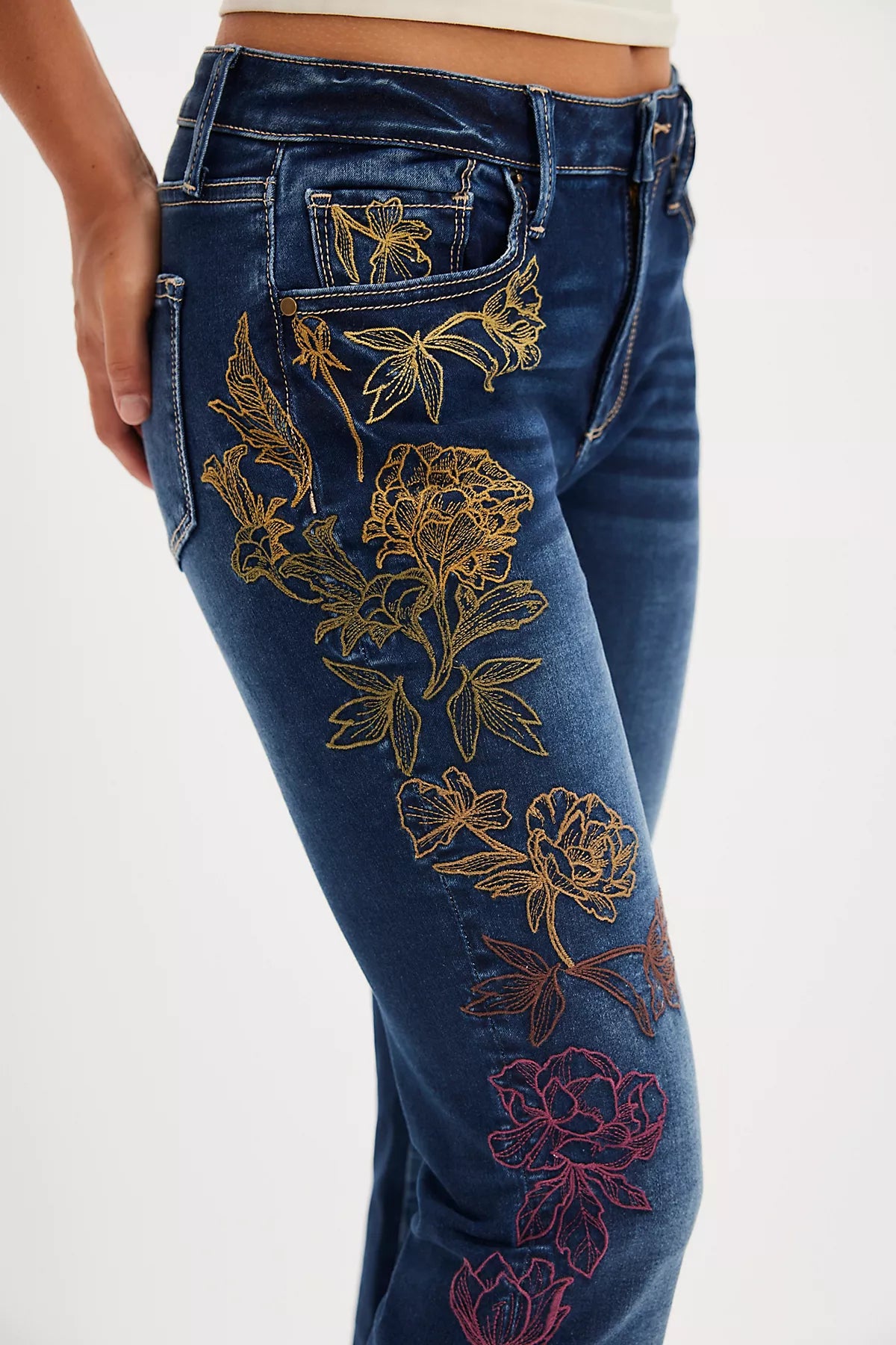 Driftwood Wyatt Embroidered Flare Jeans