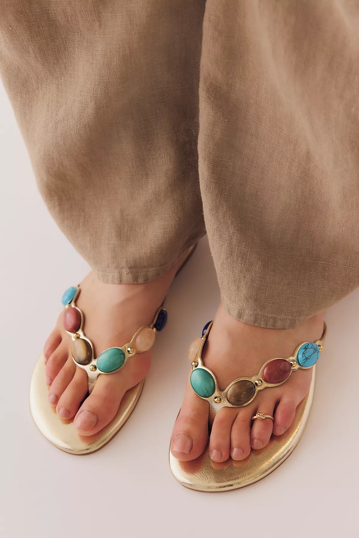 Farasha Beaded Thong Sandals