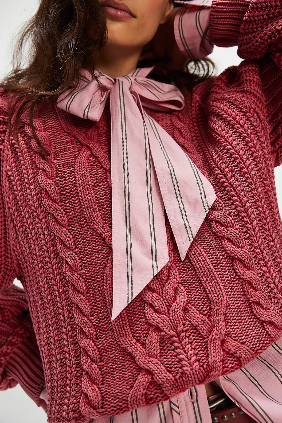 Frankie Cable Knit Cotton Sweater