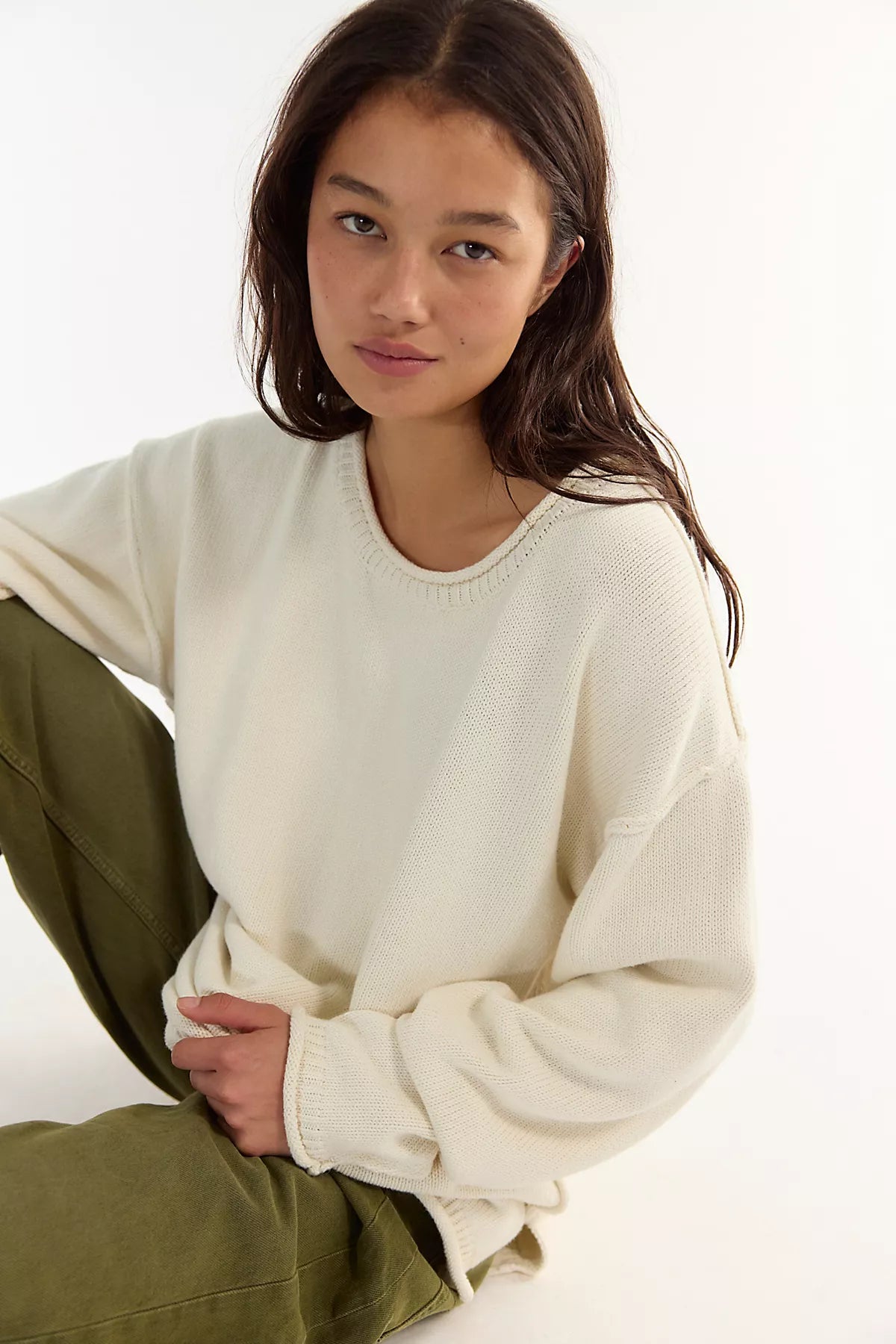We The Free Ella Roll-Neck Cotton Knit Sweater