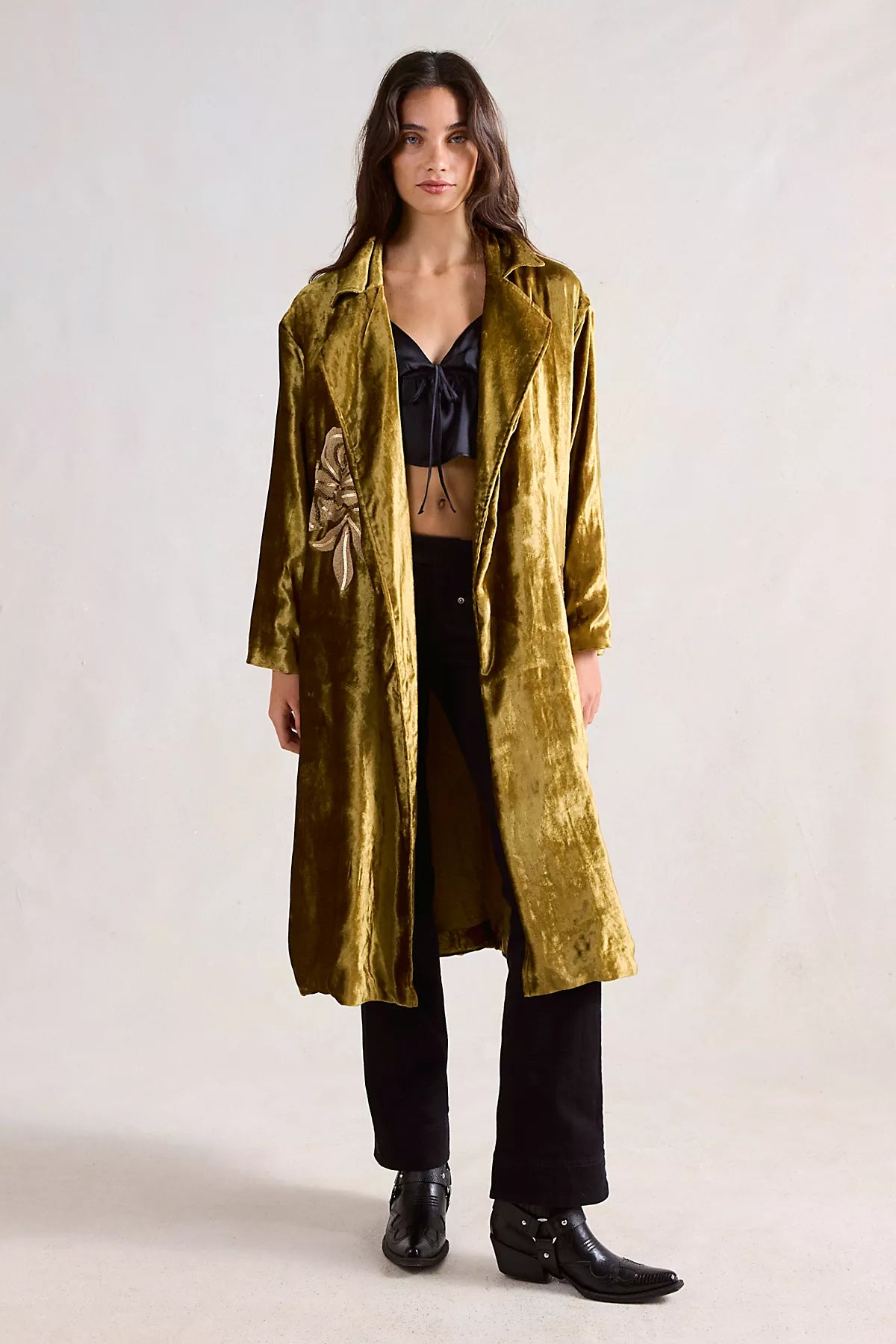 Denim And Bone Velvet Duster